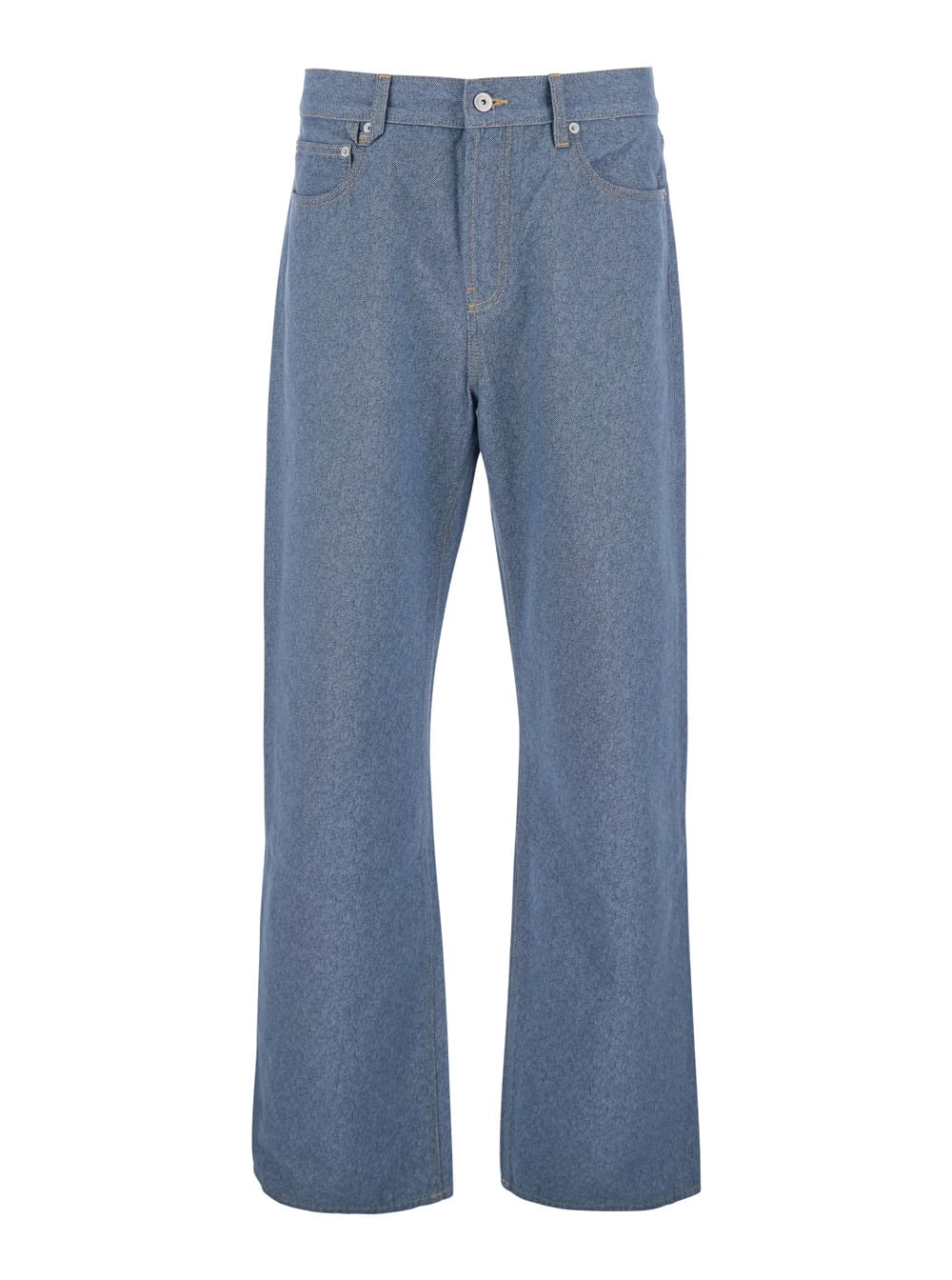 Jacquemus Straight Cut Denim Trousers Pockets In Blue