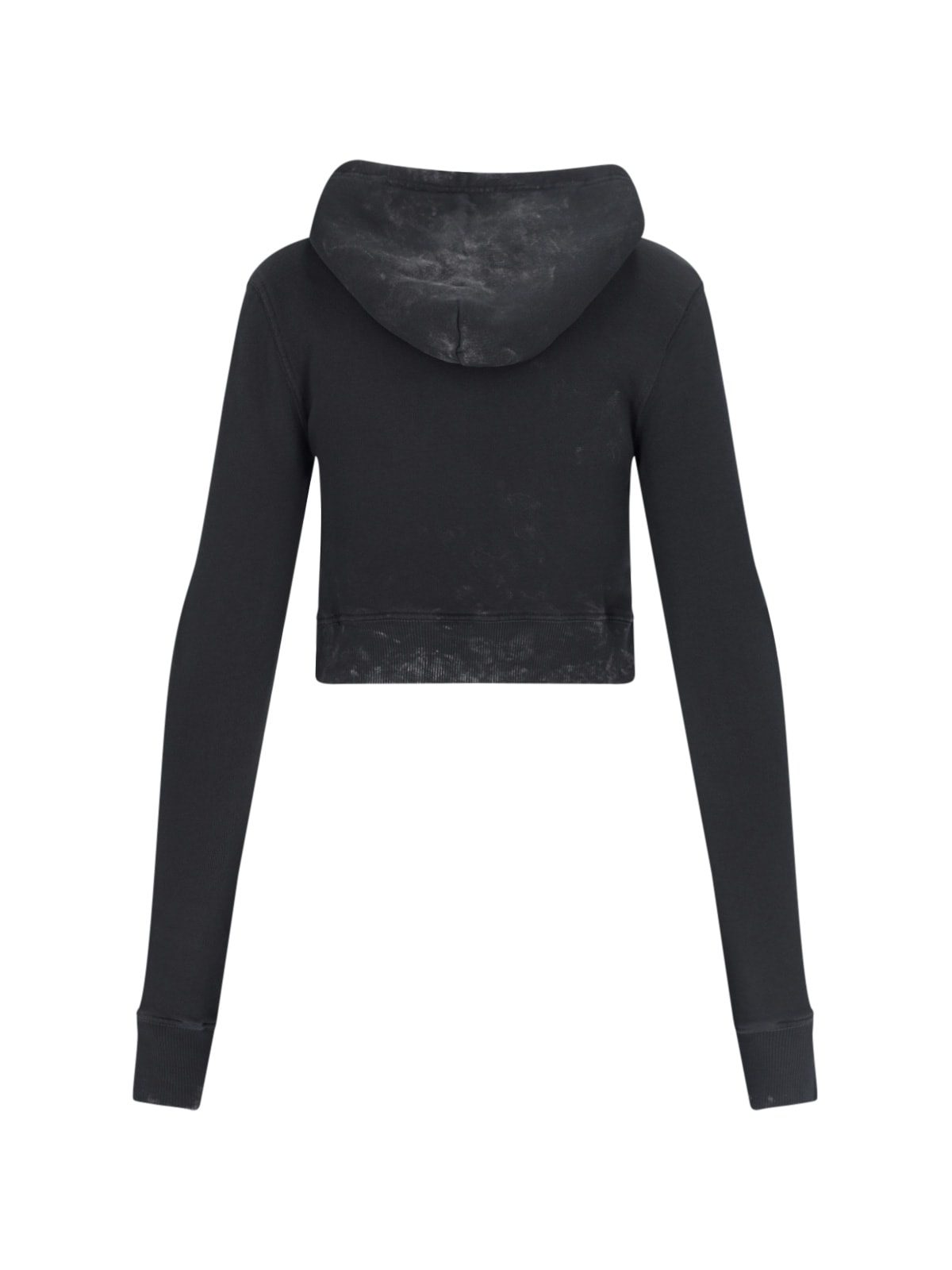 Shop Diesel F-slimmy-hood-p5 Cropped Hoodie In Black