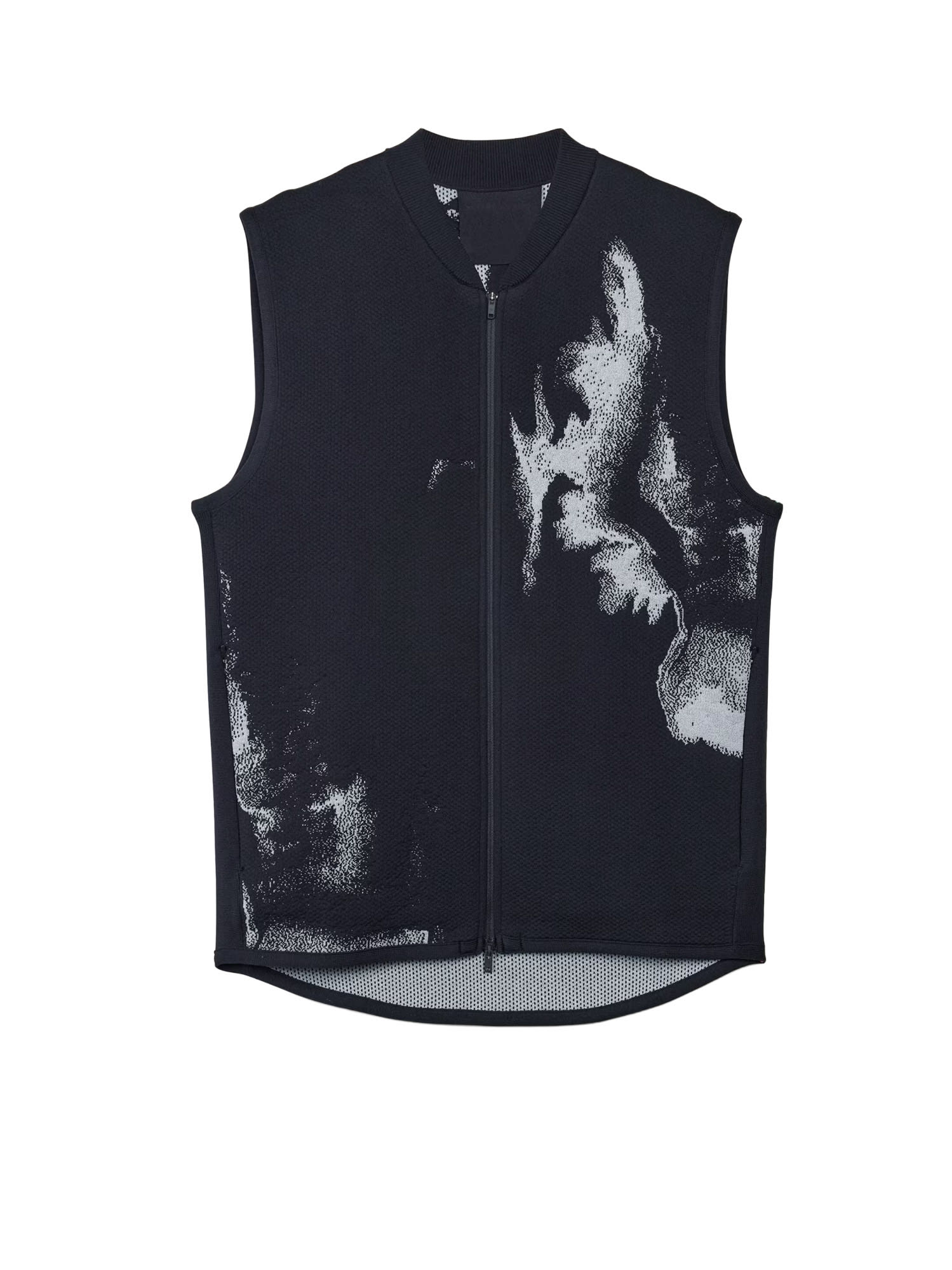 Y-3 Running Engineered Zip-up Vest In Blue