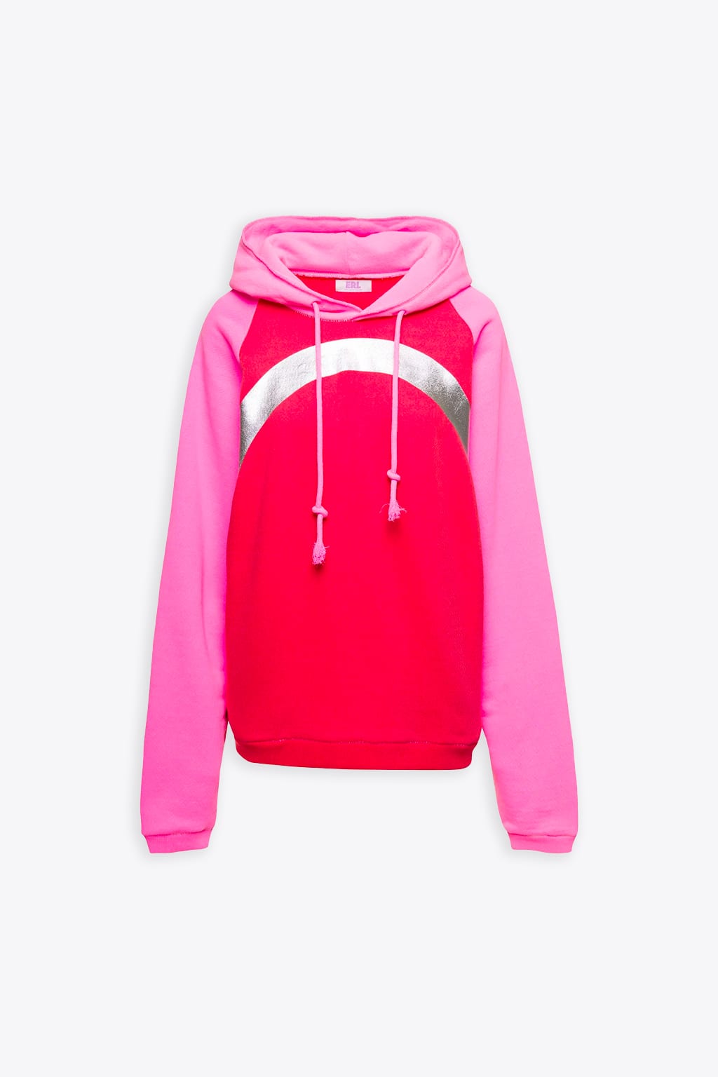 Unisex Raimbow Hoodie Knit Fuchsia and pink cotton hoodie - Unisex rainbow hoodie knit