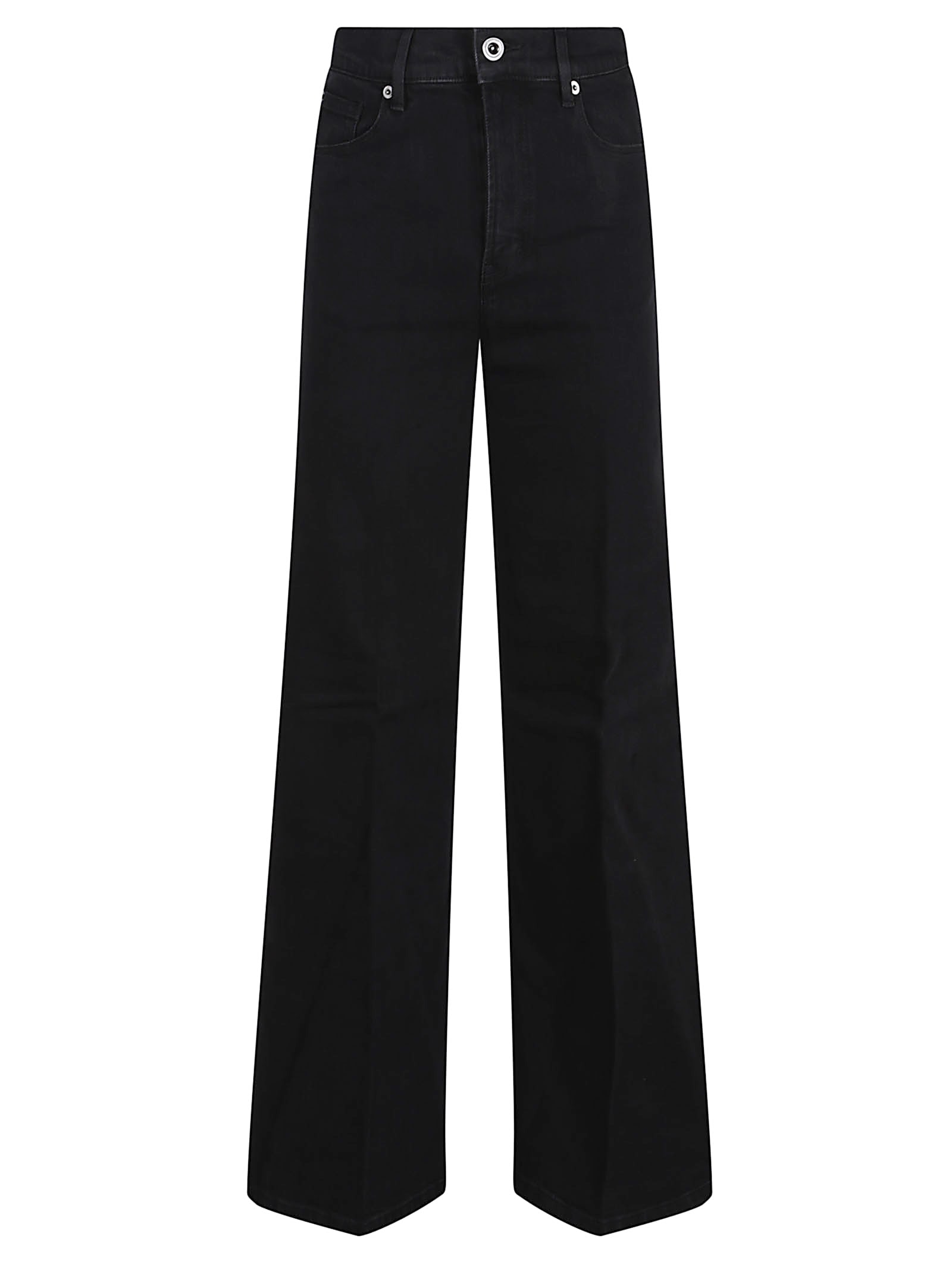 Self-portrait Black Flared Jeans Pf25829pb Black In Black