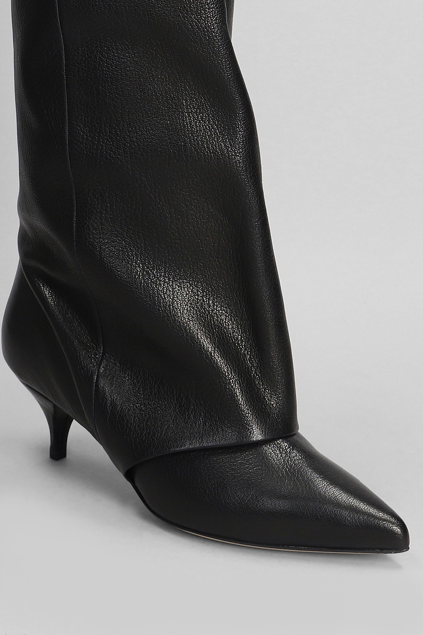 Alchimia High Heels Boots In Black Leather In Black