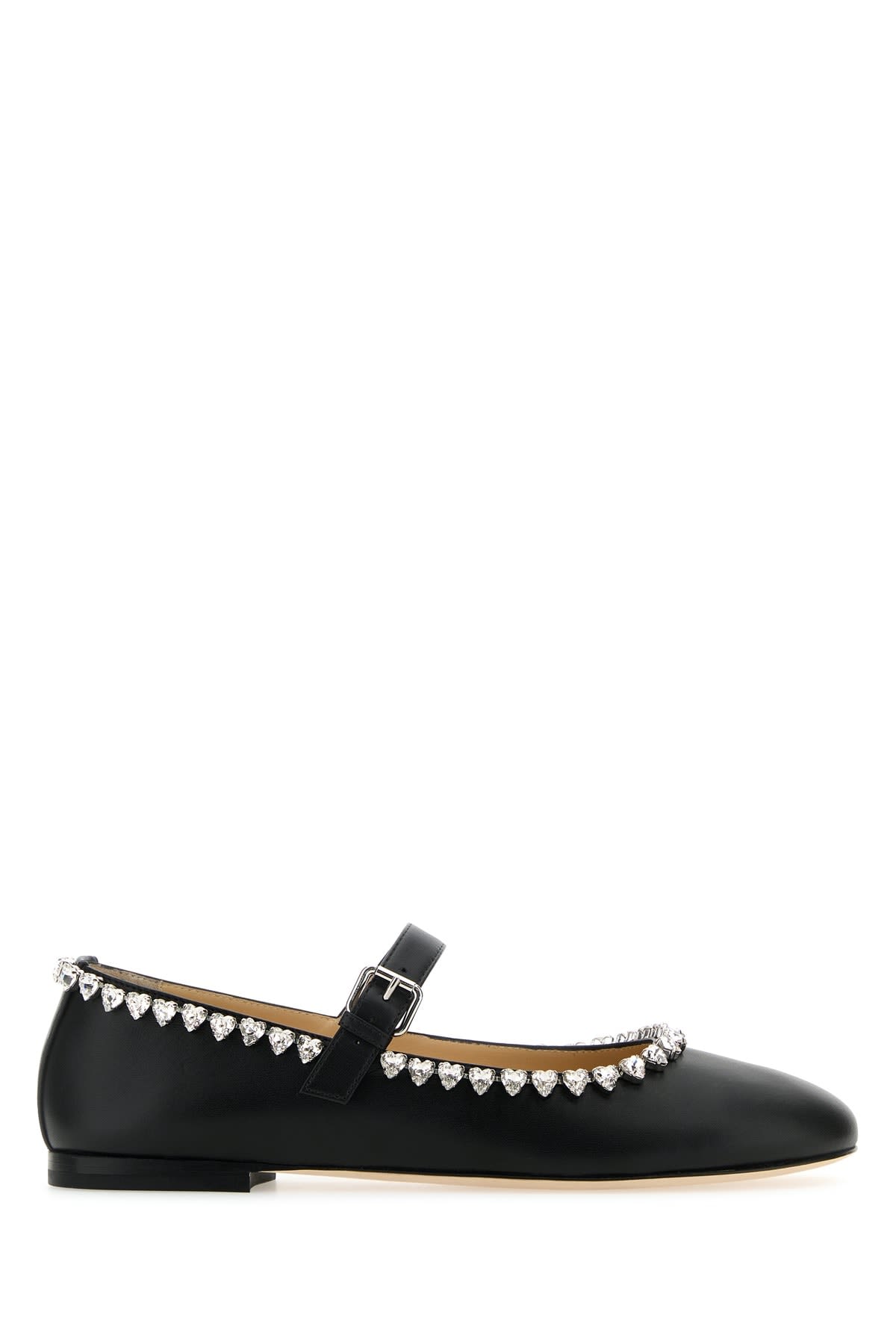 Mach & Mach Audrey Black Leather Round Toe Ballerina (10mm)