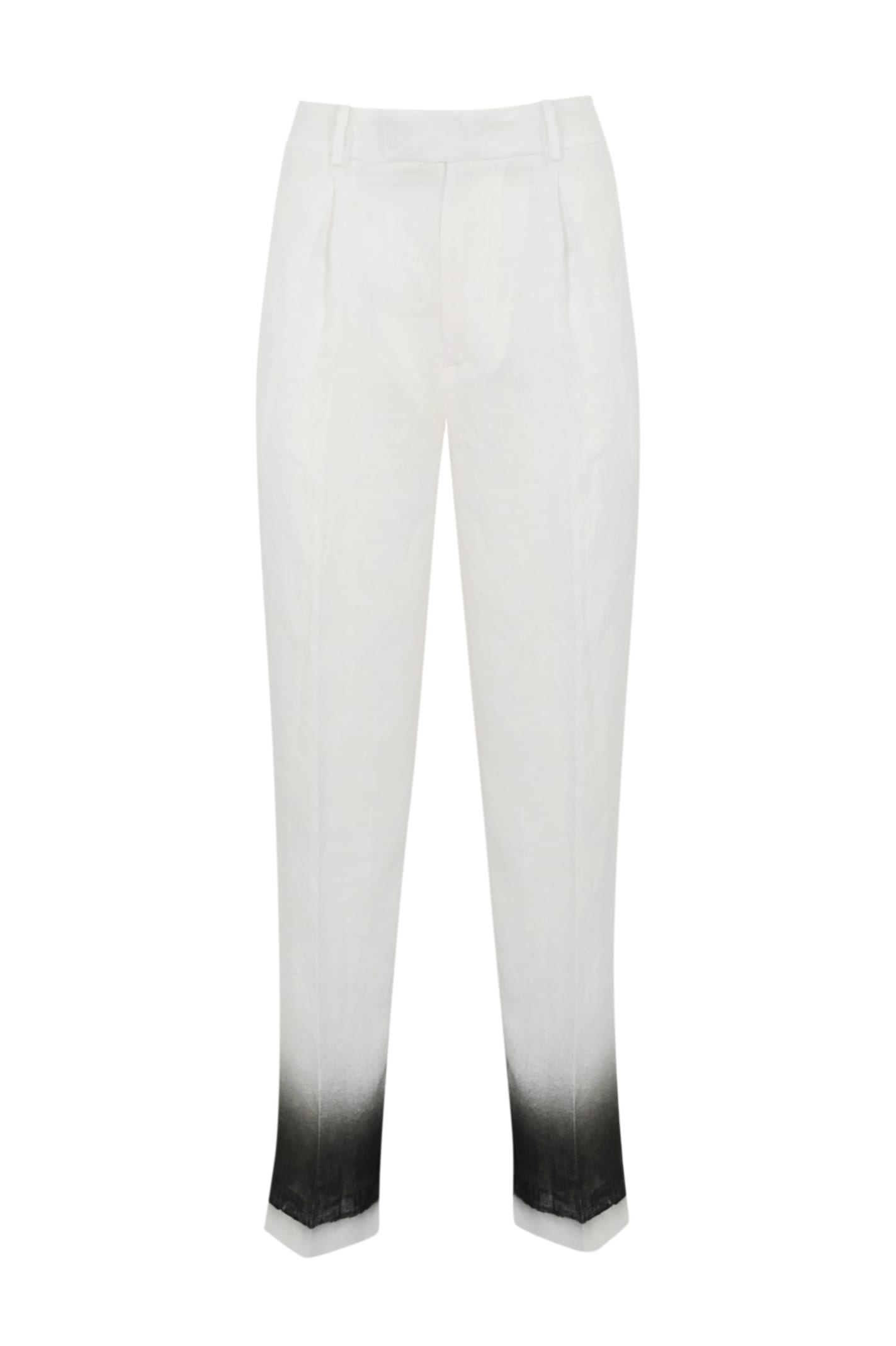 Linen Trousers With Shaded Print
