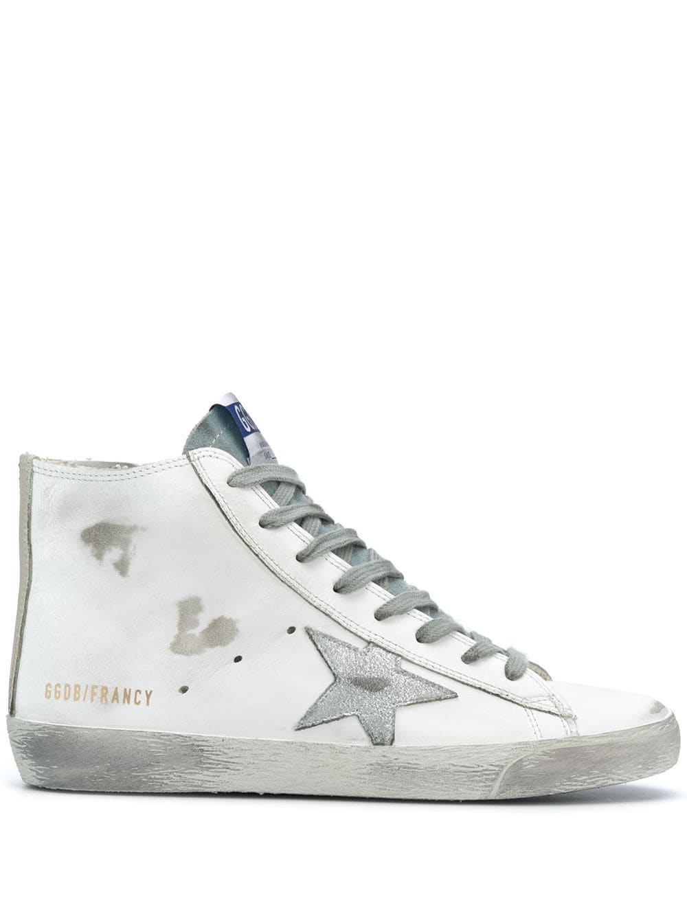 Golden Goose Woman White Francy Sneakers With Silver Laminated Star