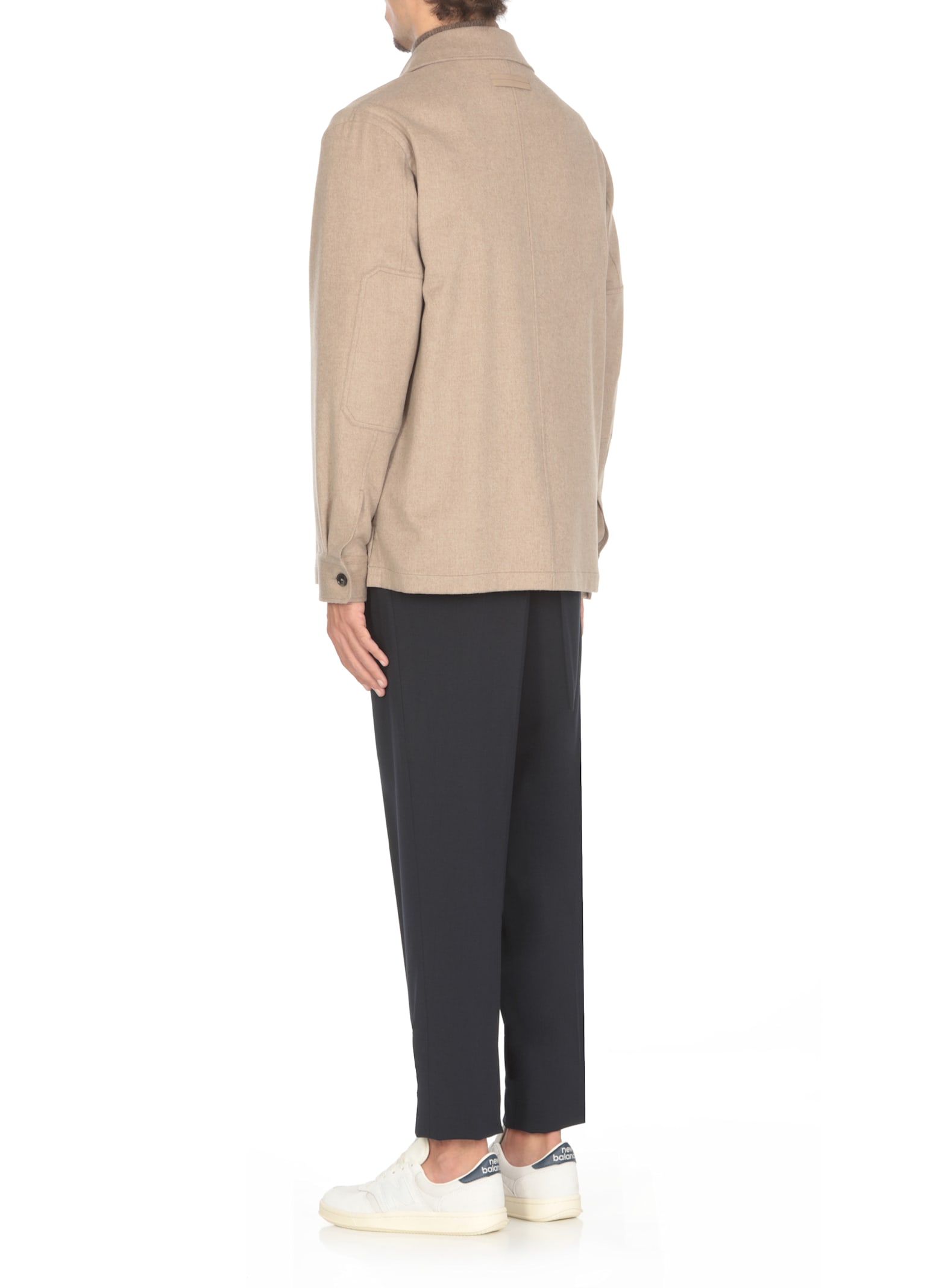 Shop Zegna Cashmere Overshirt In Beige