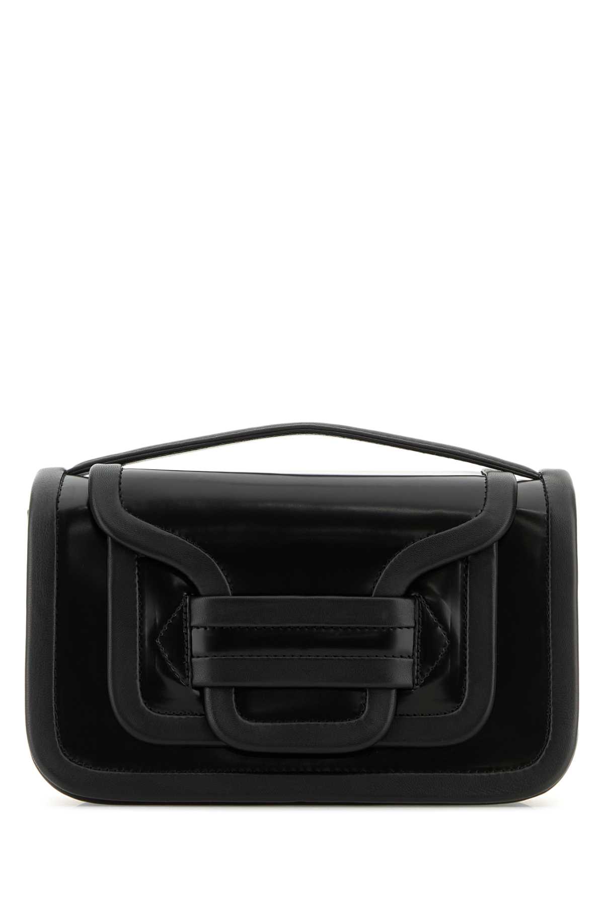 Black Leather Alpha Maxi Handbag