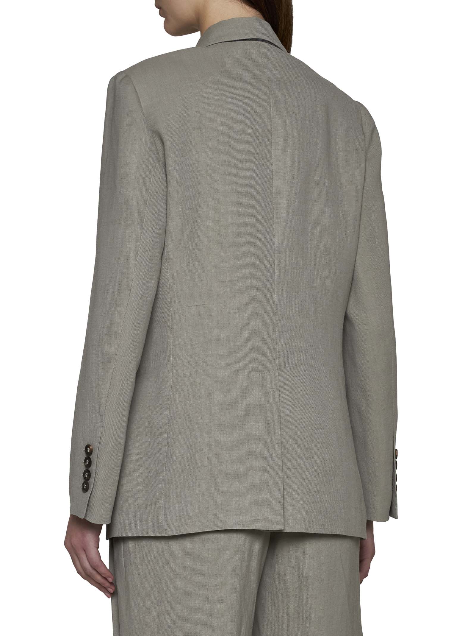 Brunello Cucinelli Double-breasted Blazer In Jackfruit