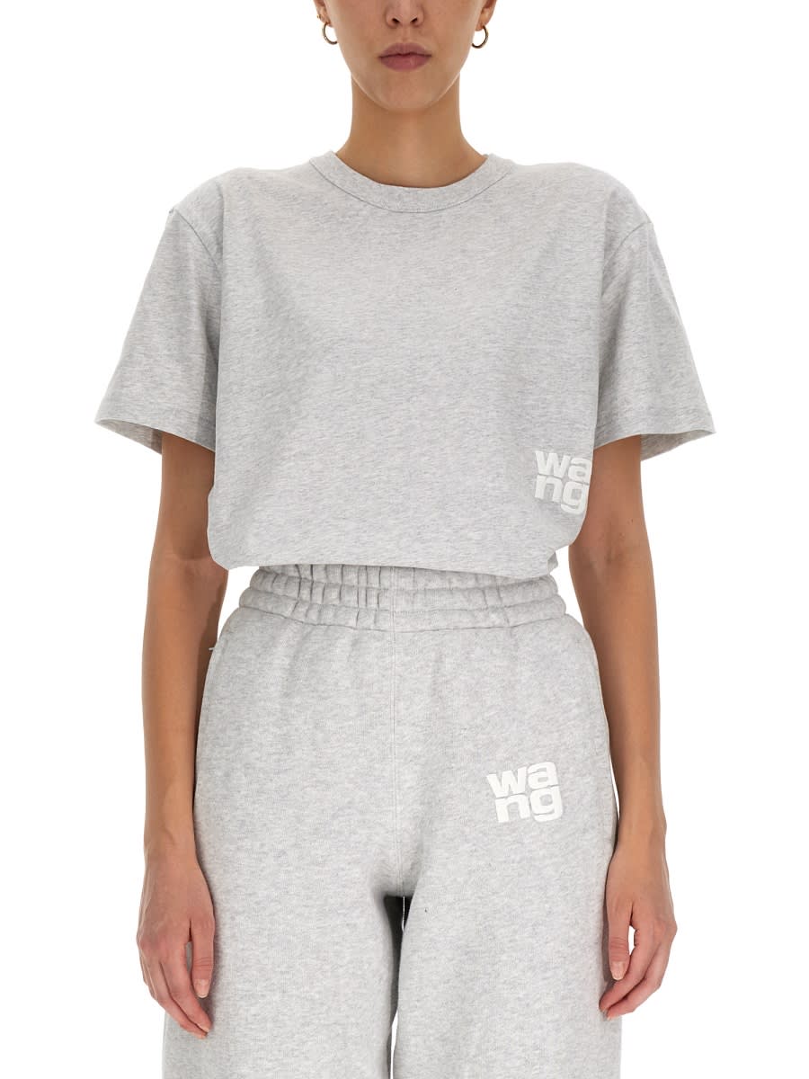 Shop Alexander Wang T Essential T-shirt In Grey