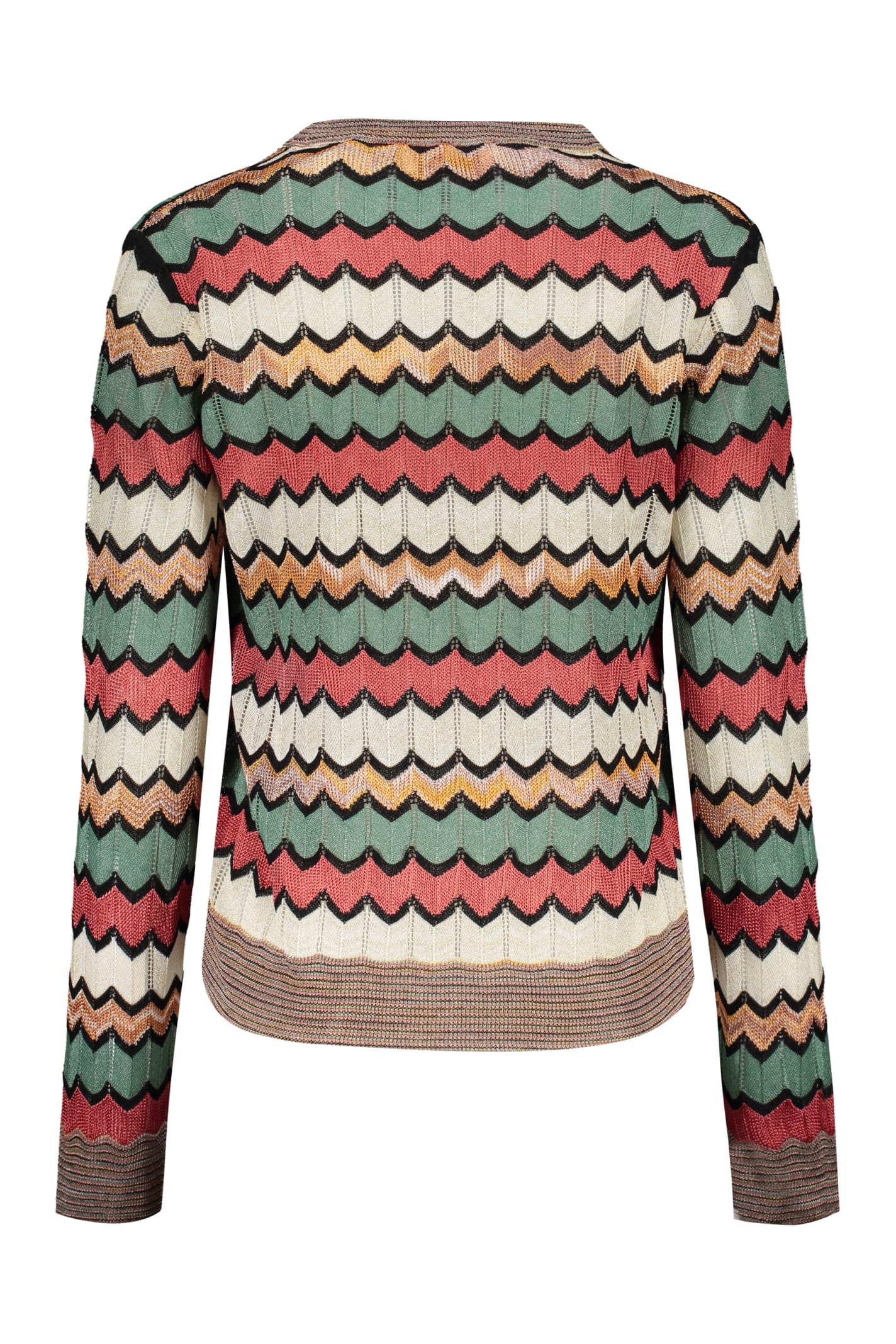 Shop Missoni Long Sleeve Crew-neck Sweater In Multicolor