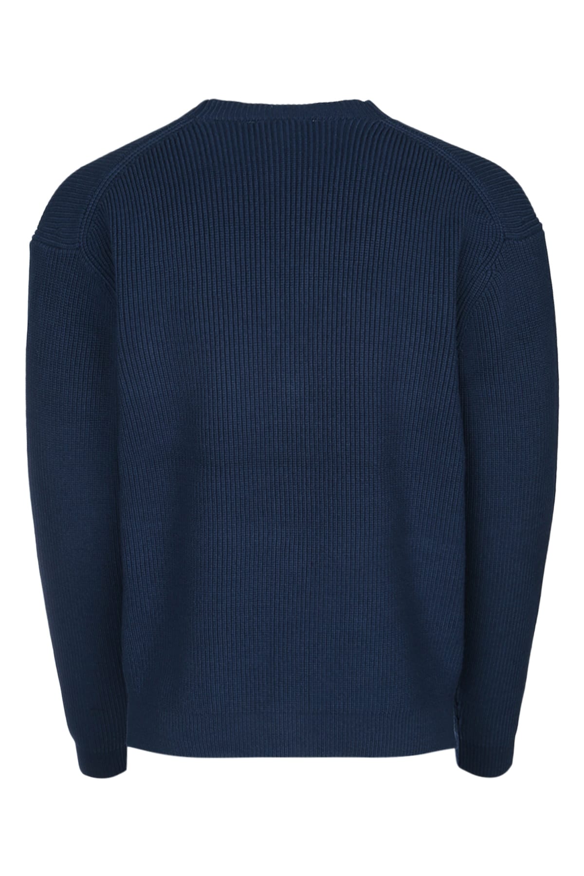 Maison Kitsuné Cotton Blend Cardigan With Iconic Frontal Patch In Inkblue