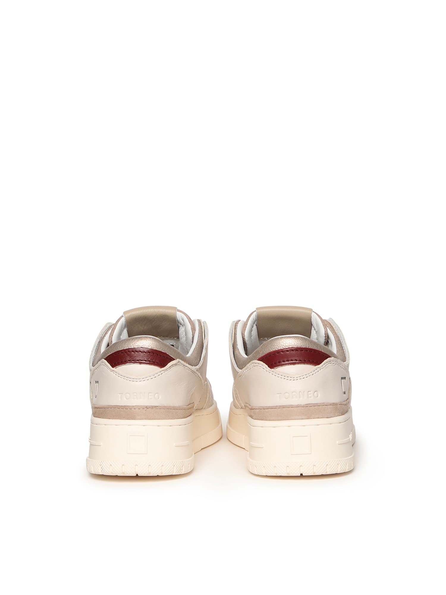 Date Torneo Shiny Leather Sneakers In White