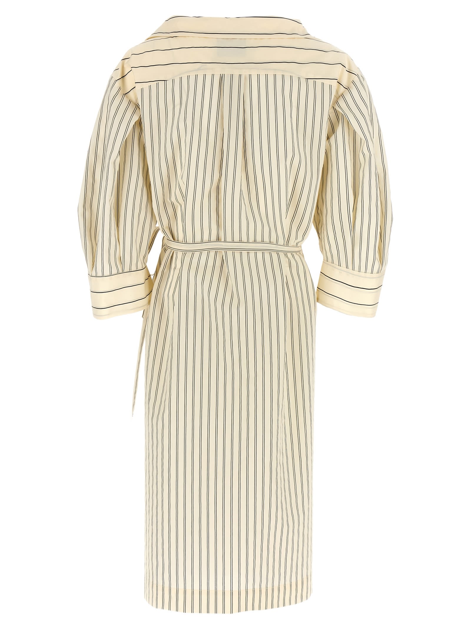 Shop Nude Striped Shirt Dress In White/black