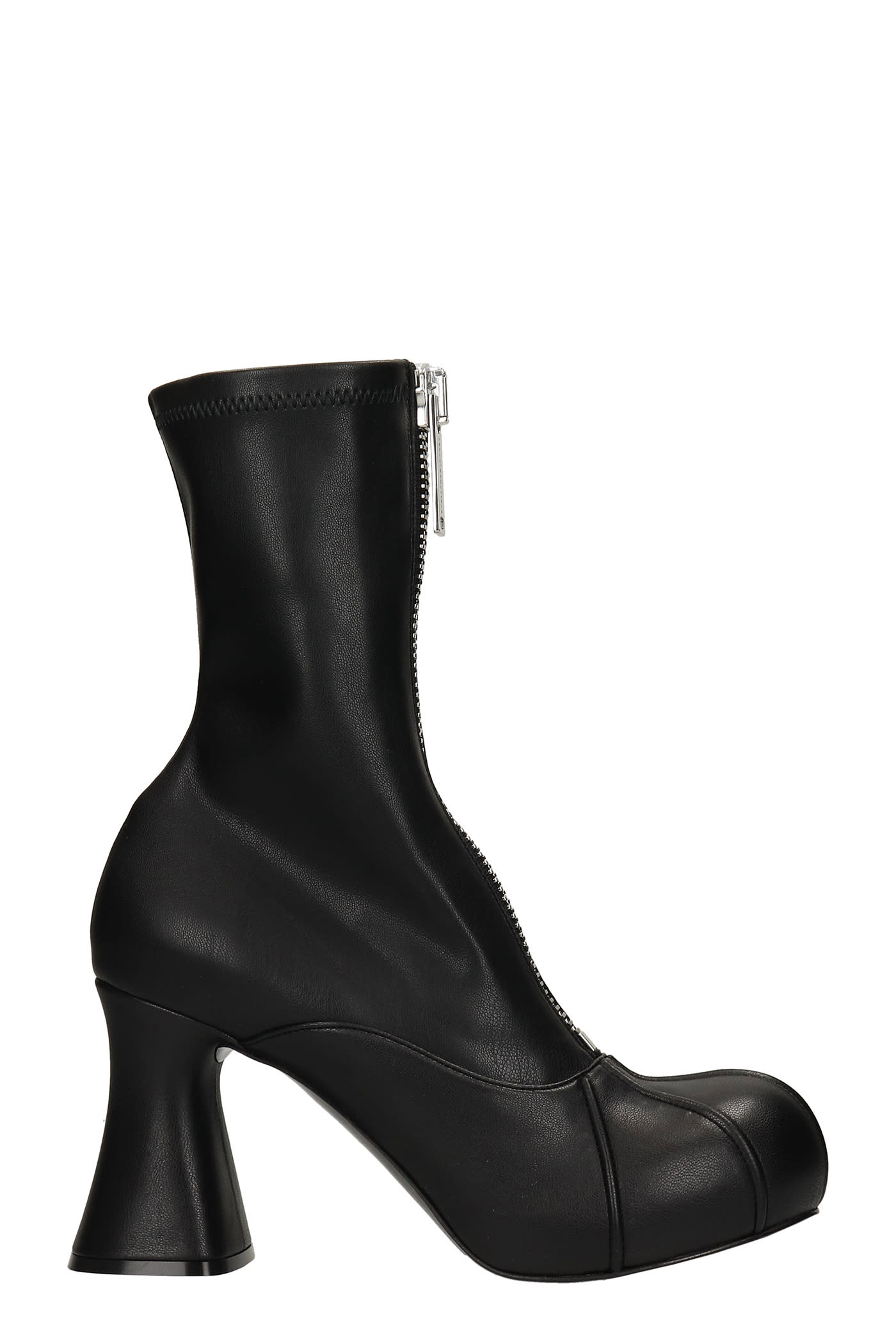Stella McCartney Groove Strech High Heels Ankle Boots In Black Polyester