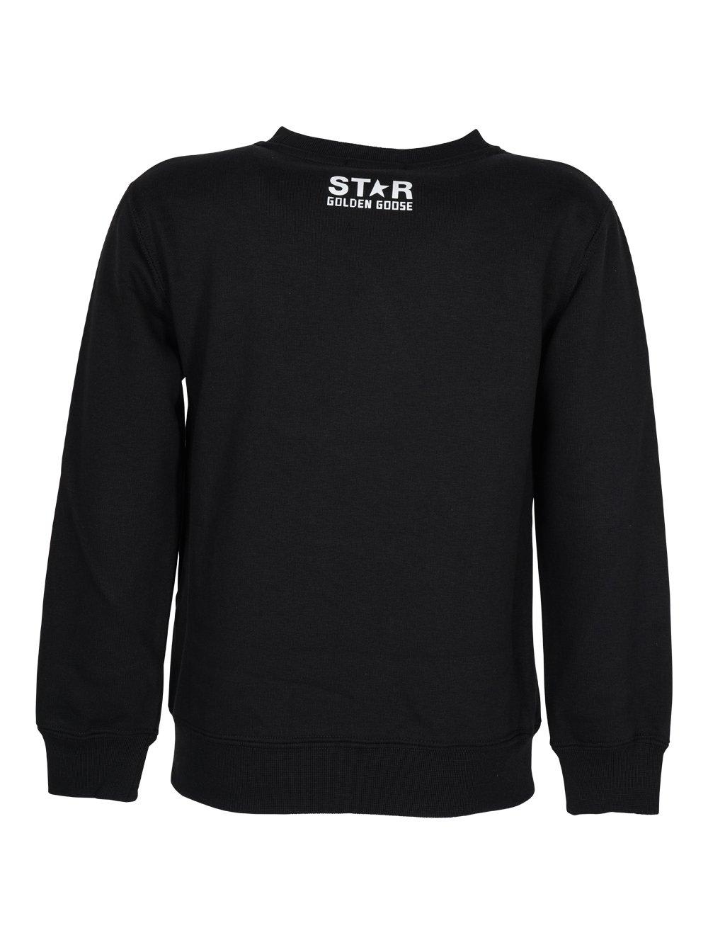 Shop Golden Goose Black Star Collection Long-sleeved Sweatshirt In Black/white
