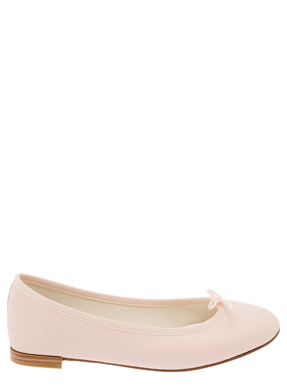 REPETTO CENDRILLON PINK BALLET FLATS WITH BOW DETAIL IN SMOOTH LEATHER WOMAN
