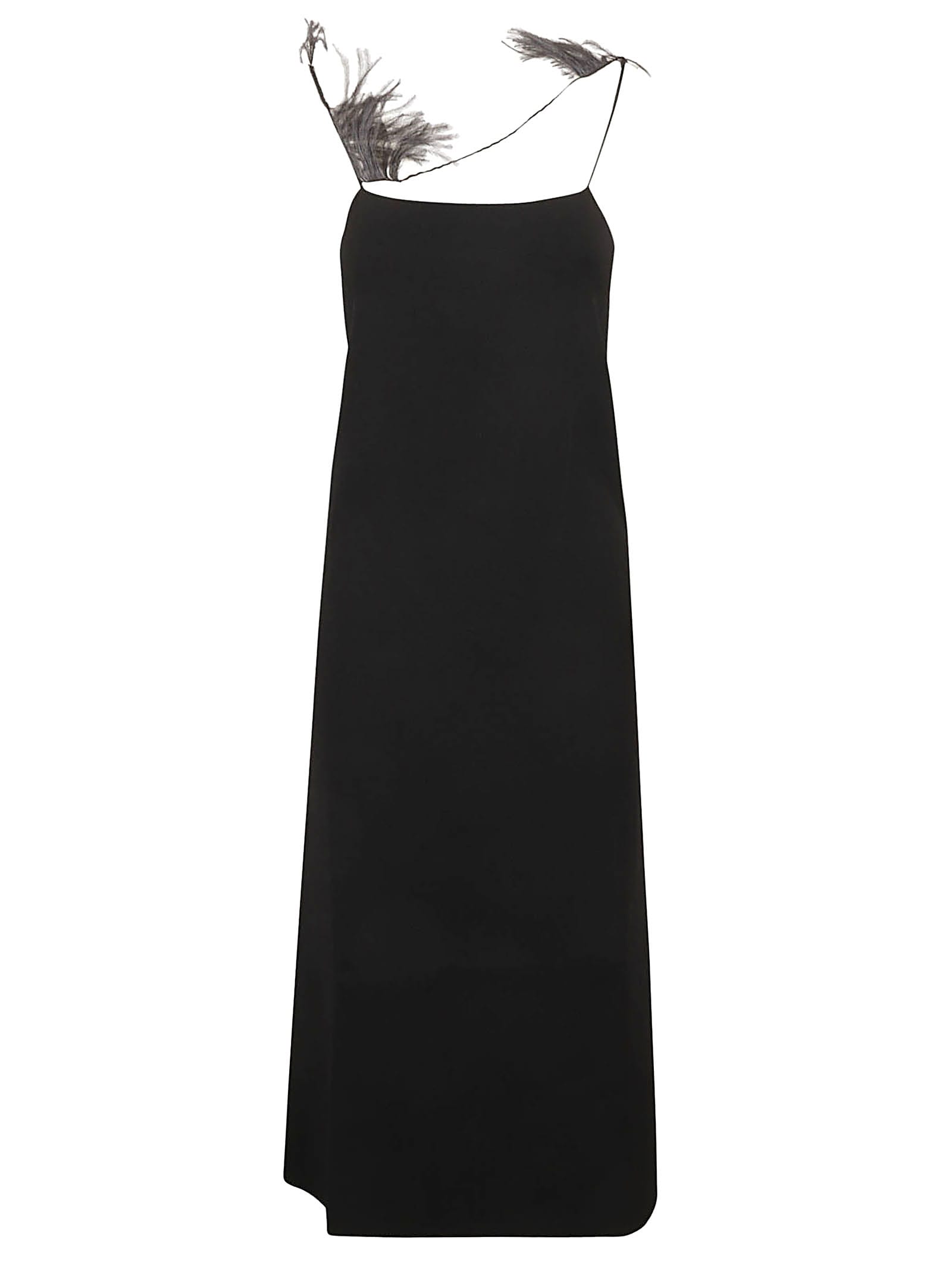 Jil Sander Knit Sleeveless Midi Dress In Black | ModeSens