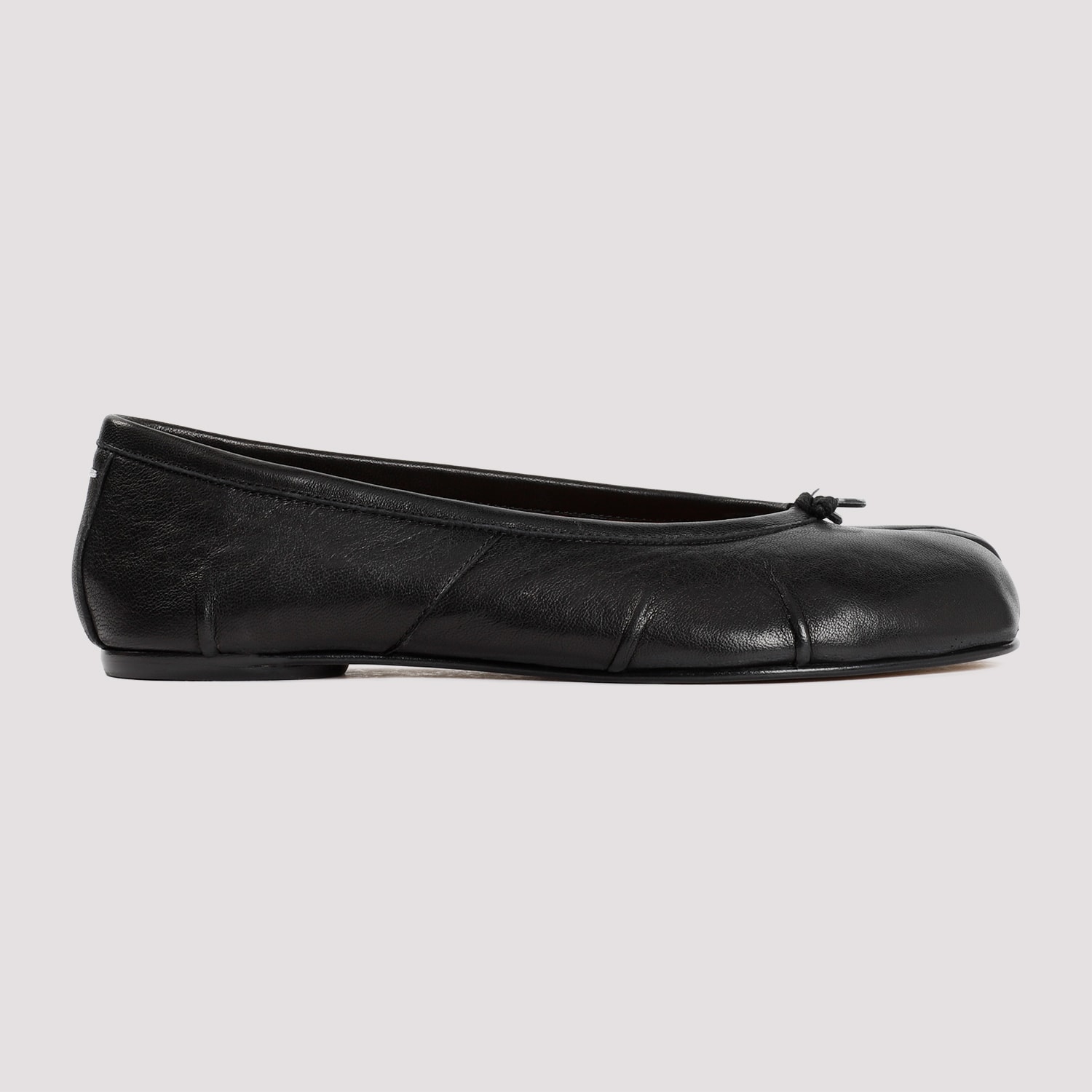 Maison Margiela Tabi Leather Split-toe Ballerina Flats In Black