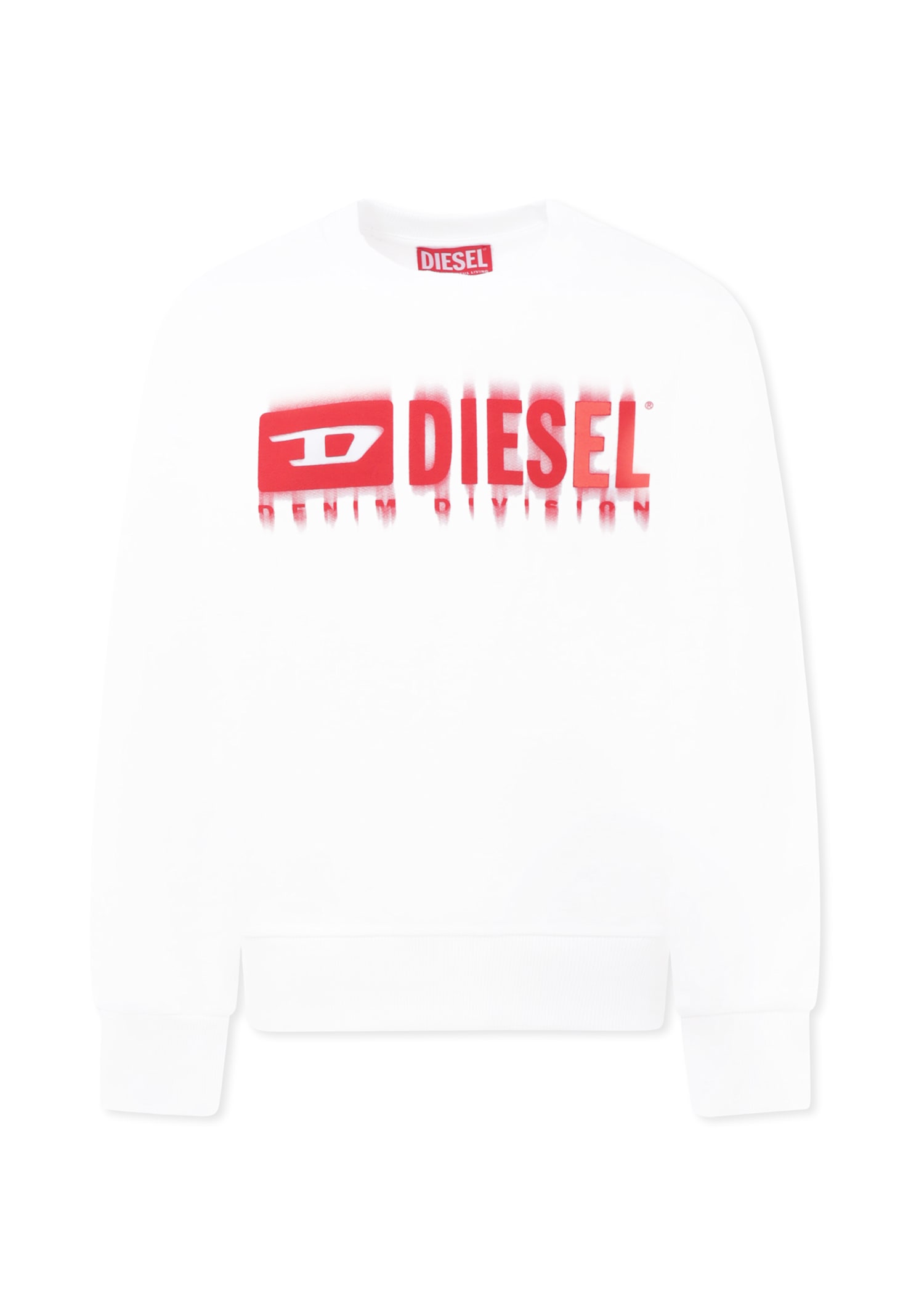 Diesel White Sweatshirt For Boy With Logo In White