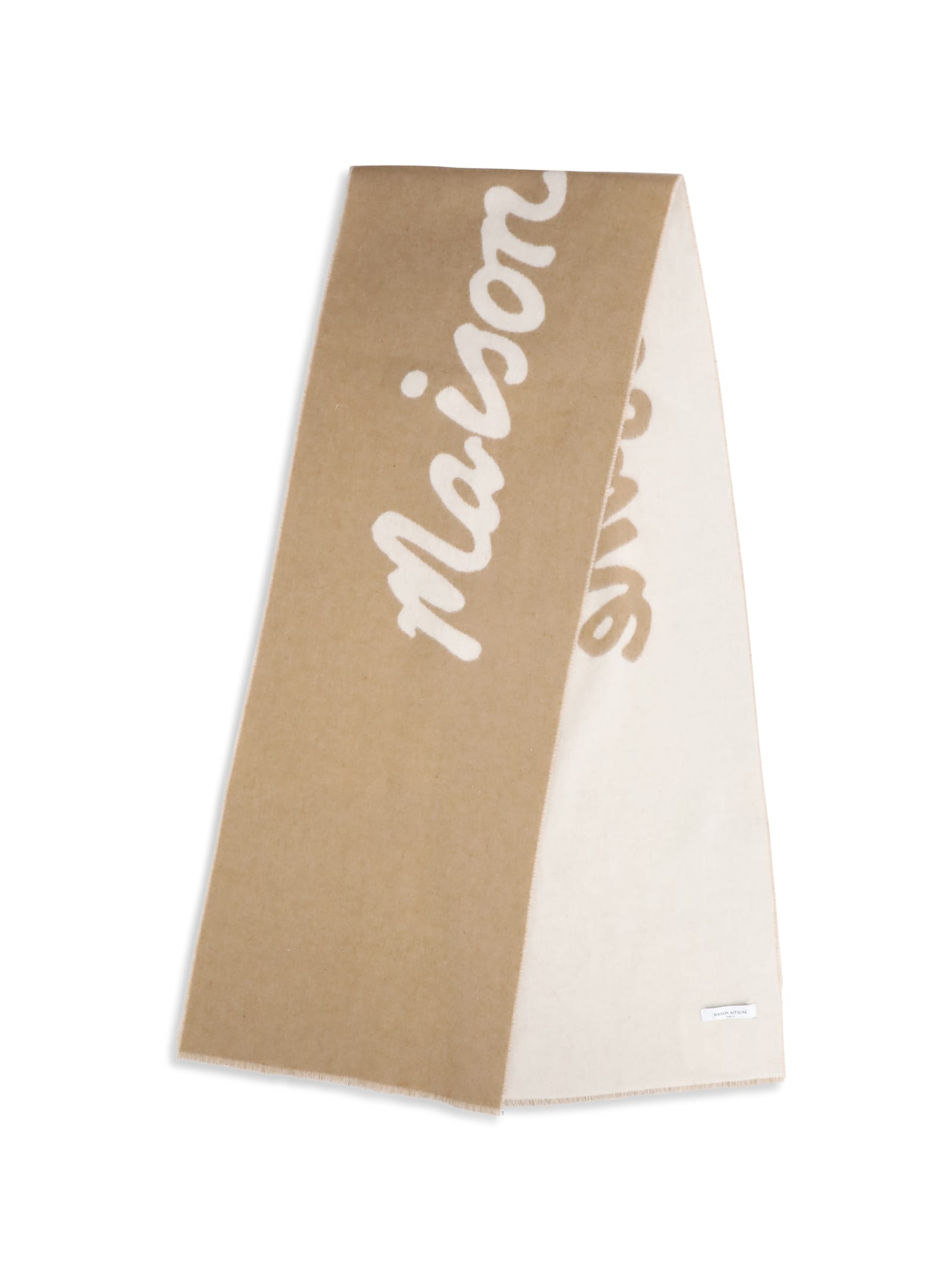 Maison Kitsuné Maison Kitsune Handwriting Scarf In Brown