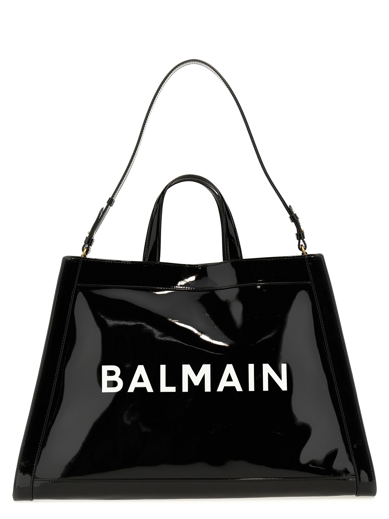 Balmain Oliviers Cabas Shopping Bag In White/black