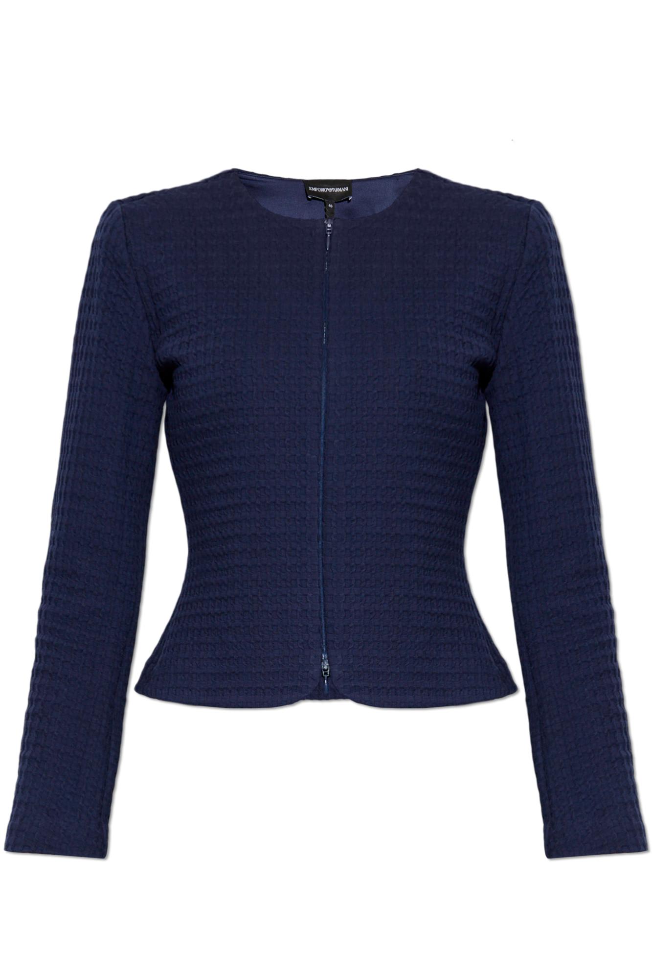 Shop Emporio Armani Cotton Jacket In Blue