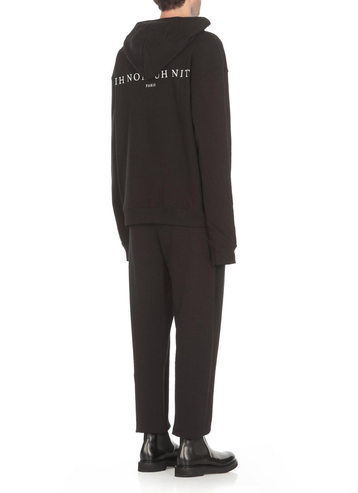 Shop Ih Nom Uh Nit Mask Printed Drawstring Hoodie In Black