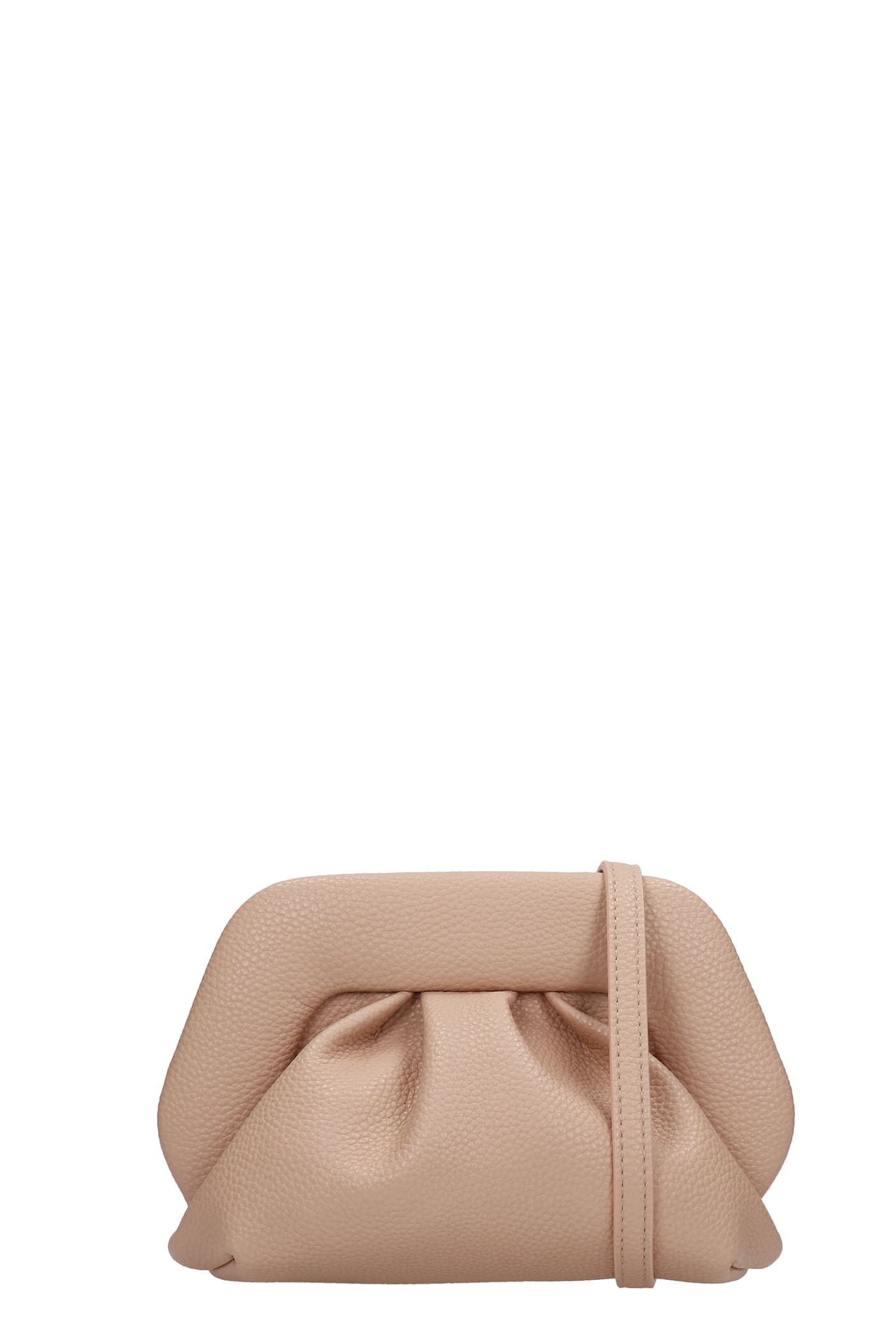 THEMOIRè Gea Grained Clutch In Rose-pink Faux Leather