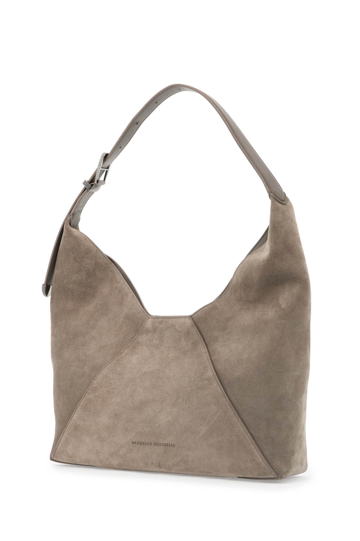 Shop Brunello Cucinelli Bc Duo Suede Leather Hobo Bag With In Ossido