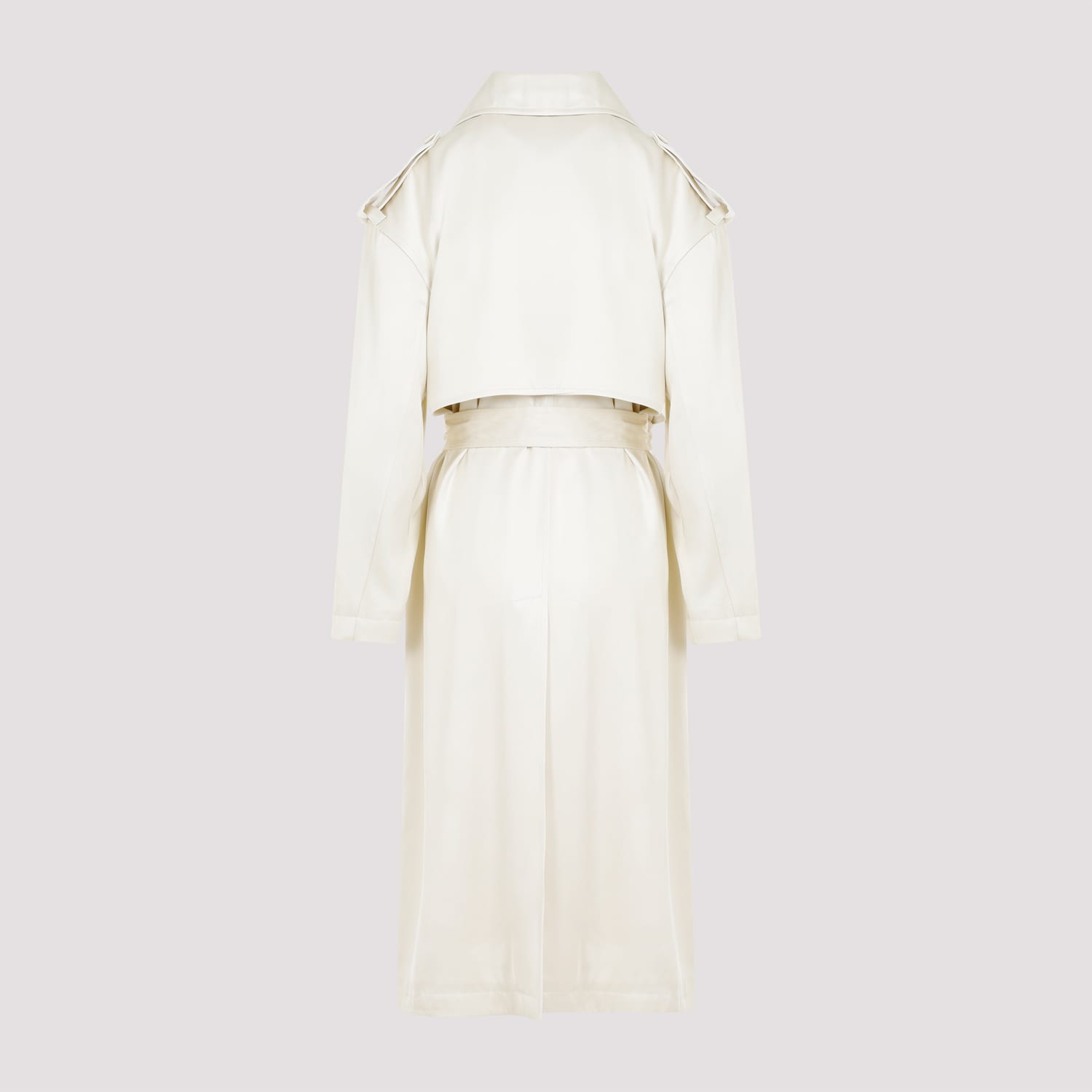 Shop Jil Sander Viscose Trench Coat In Natural