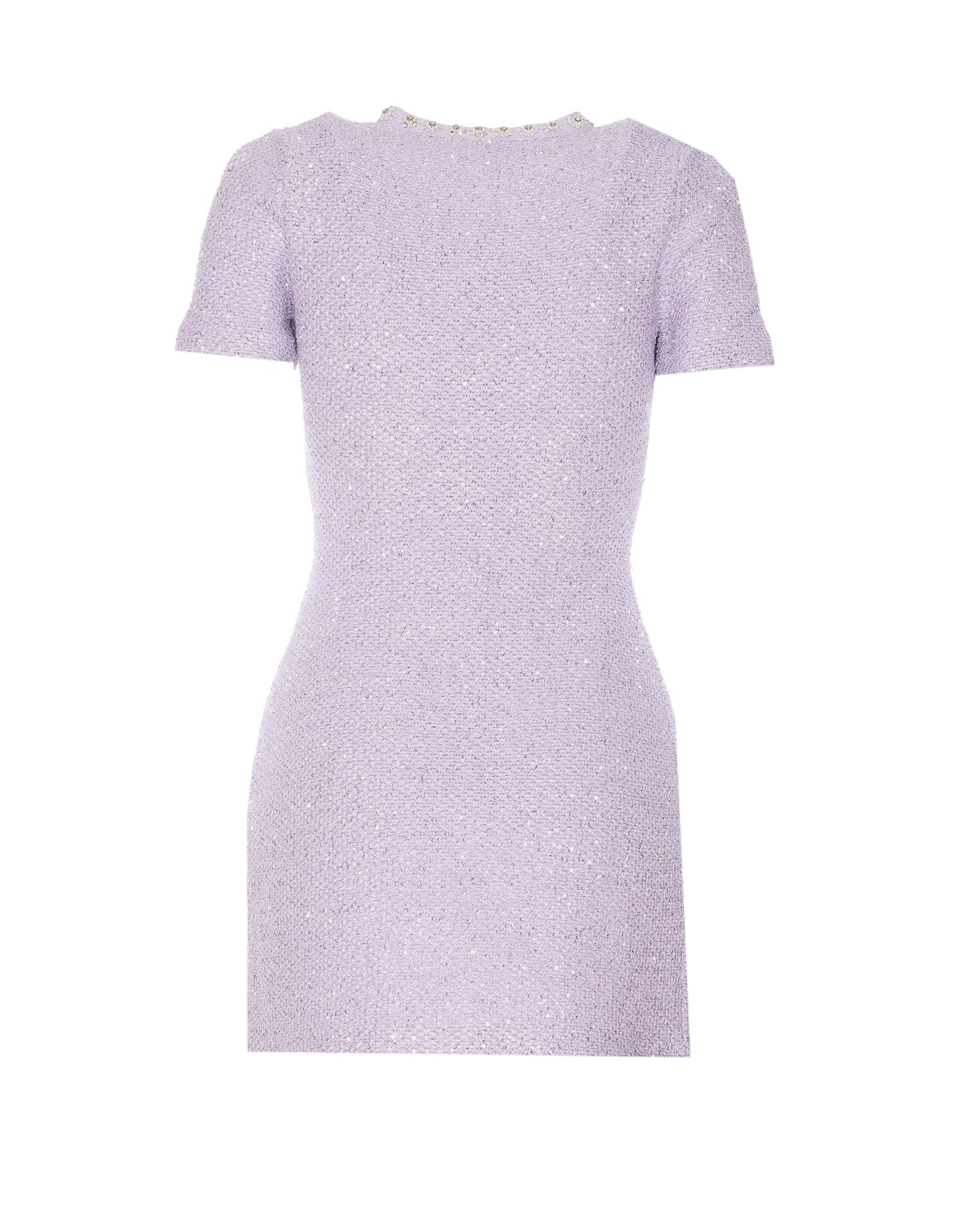 Self Portrait Sequin Embellished Knitted Minidress In Lilacs Modesens