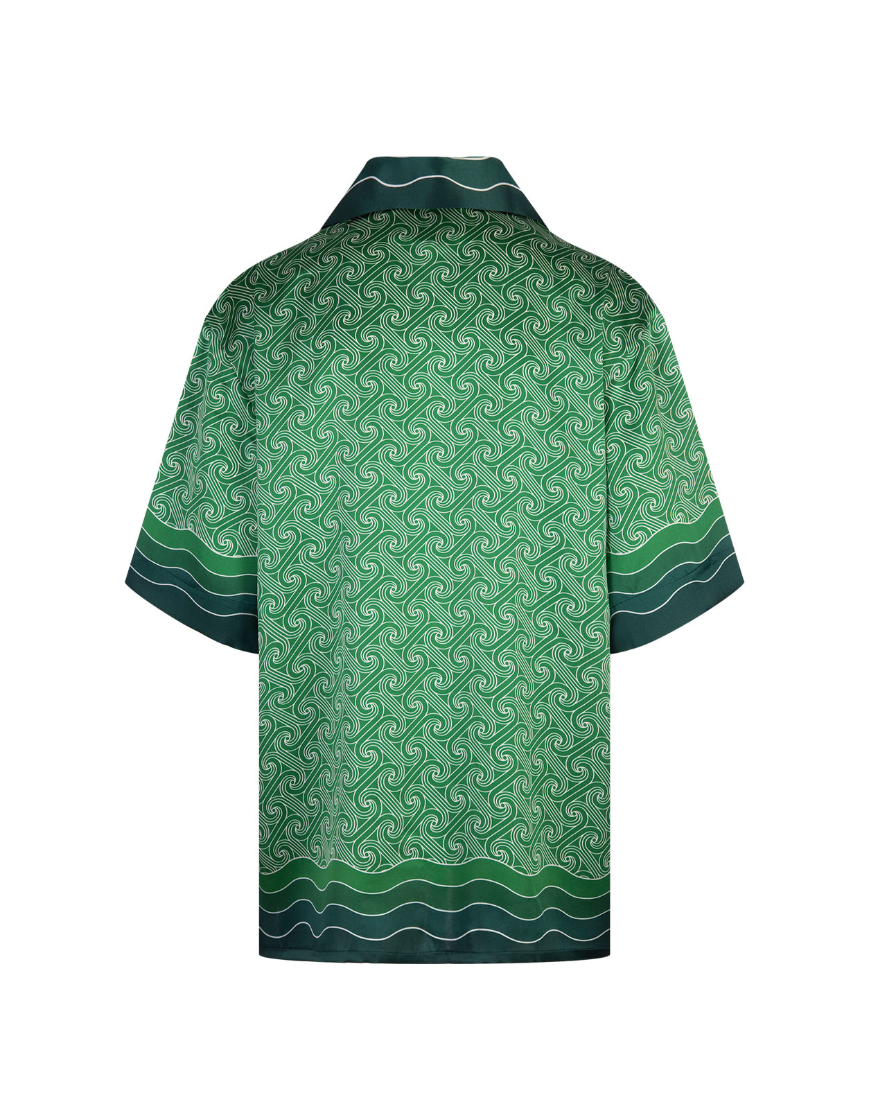 Shop Casablanca Column Monogram Silk Shirt In Green