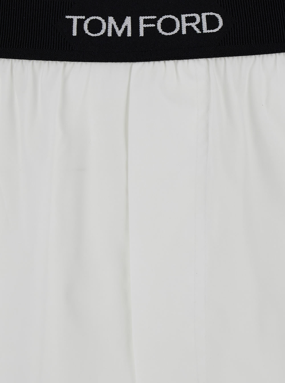 Tom Ford White Briefs With Branded Band In Tech Fabric Man In White