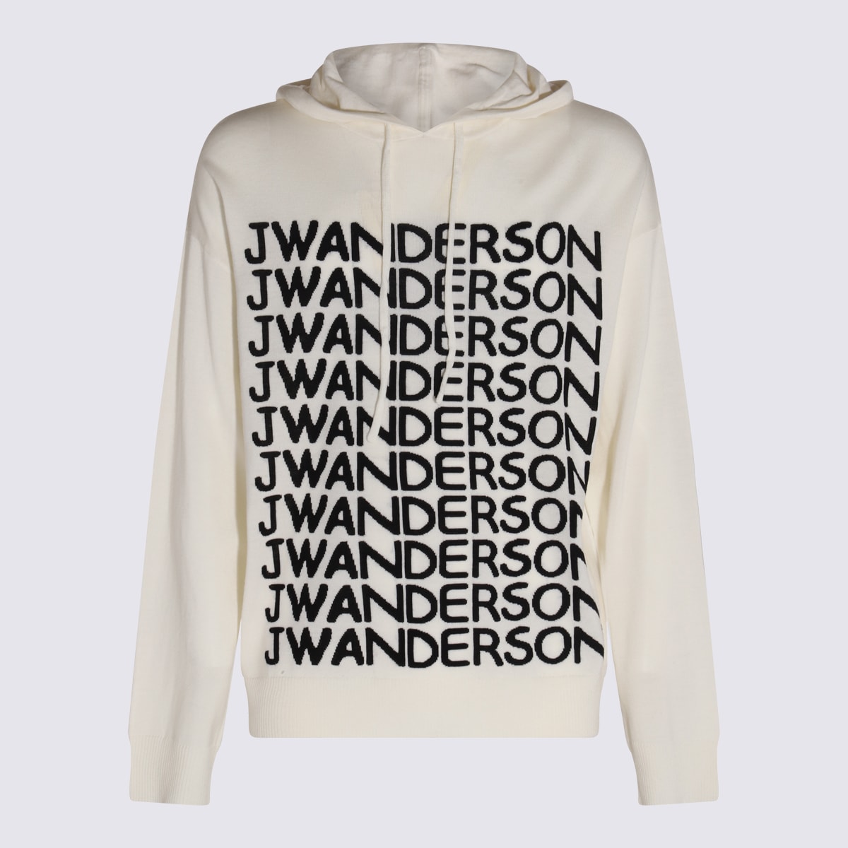 Shop Jw Anderson White And Black Wool Sweatshirt