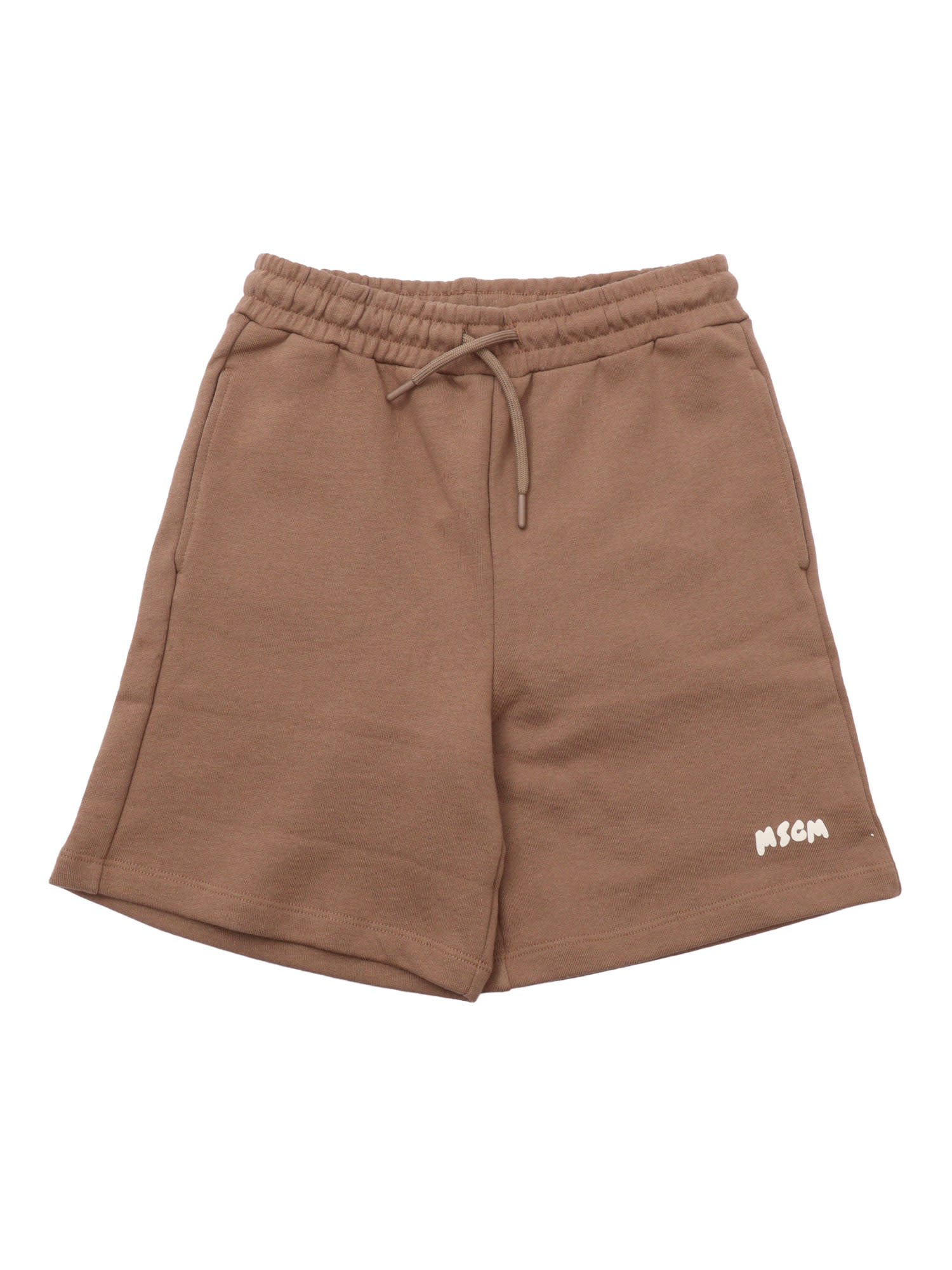 Msgm Kids' Fleece Bermuda Boy In Brown