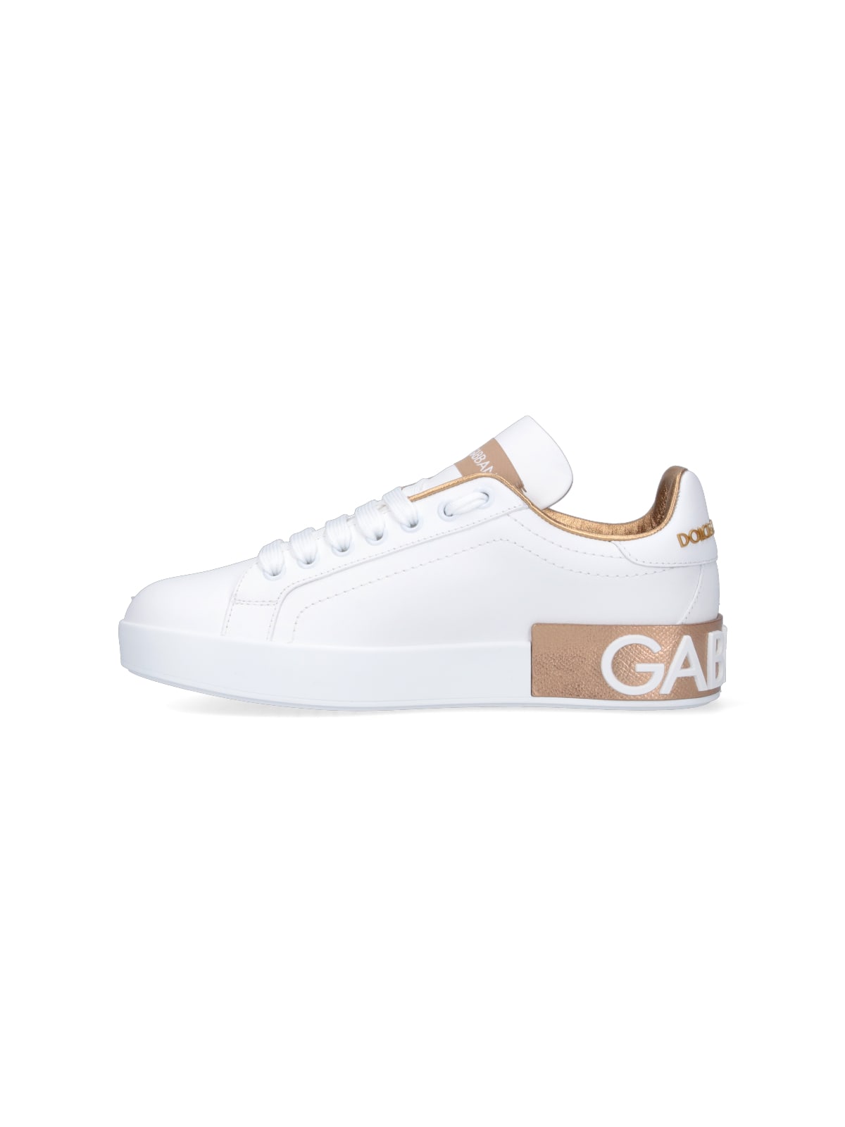 Dolce & Gabbana Women White Nappa Leather Portofino Sneakers