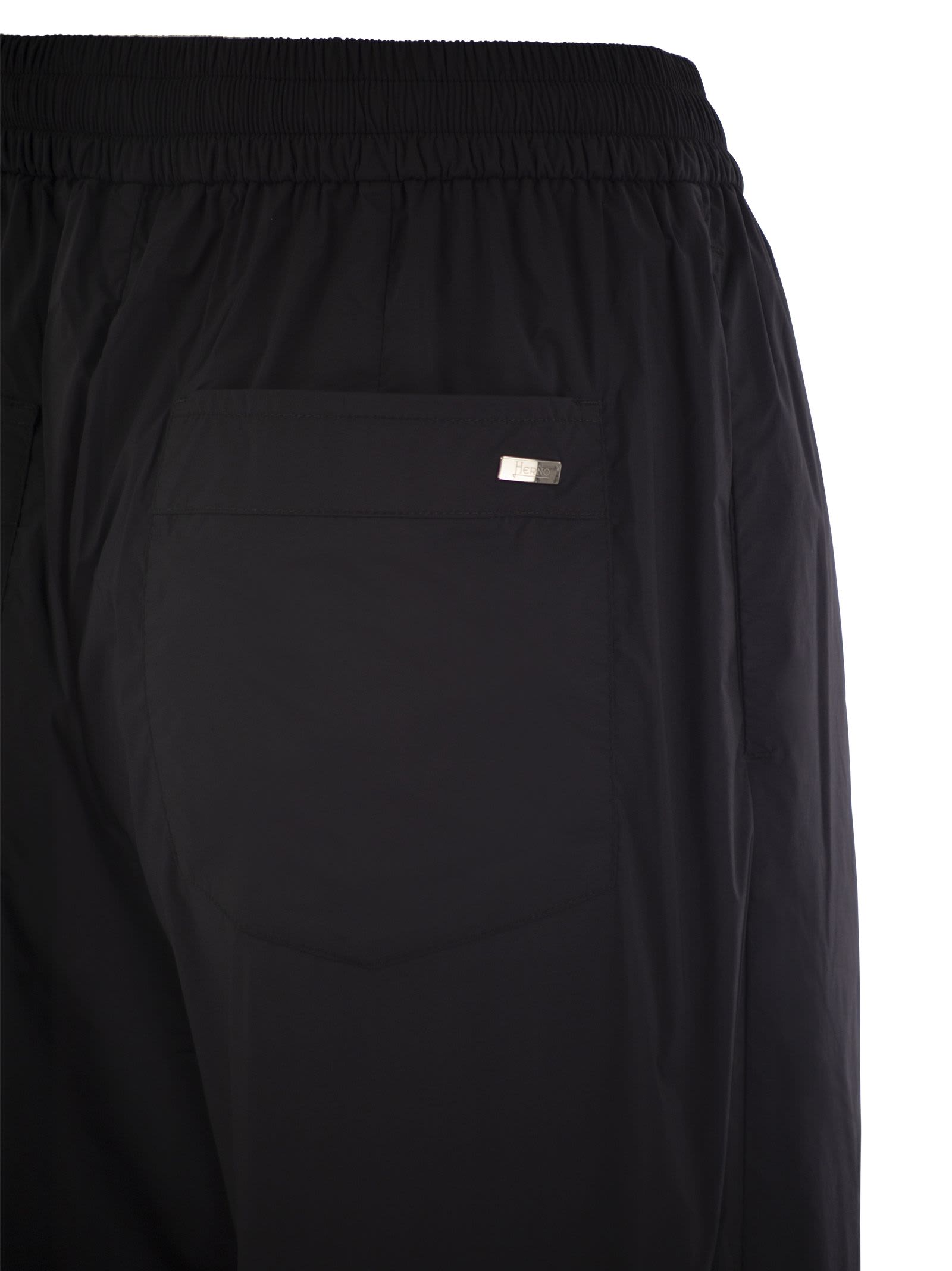 Herno Stretch Nylon Trousers In Black