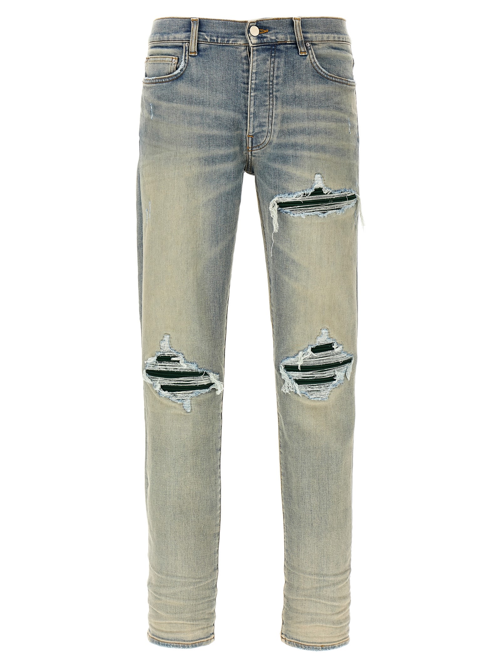Amiri Mx1 Skinny-fit Panelled Distressed Jeans