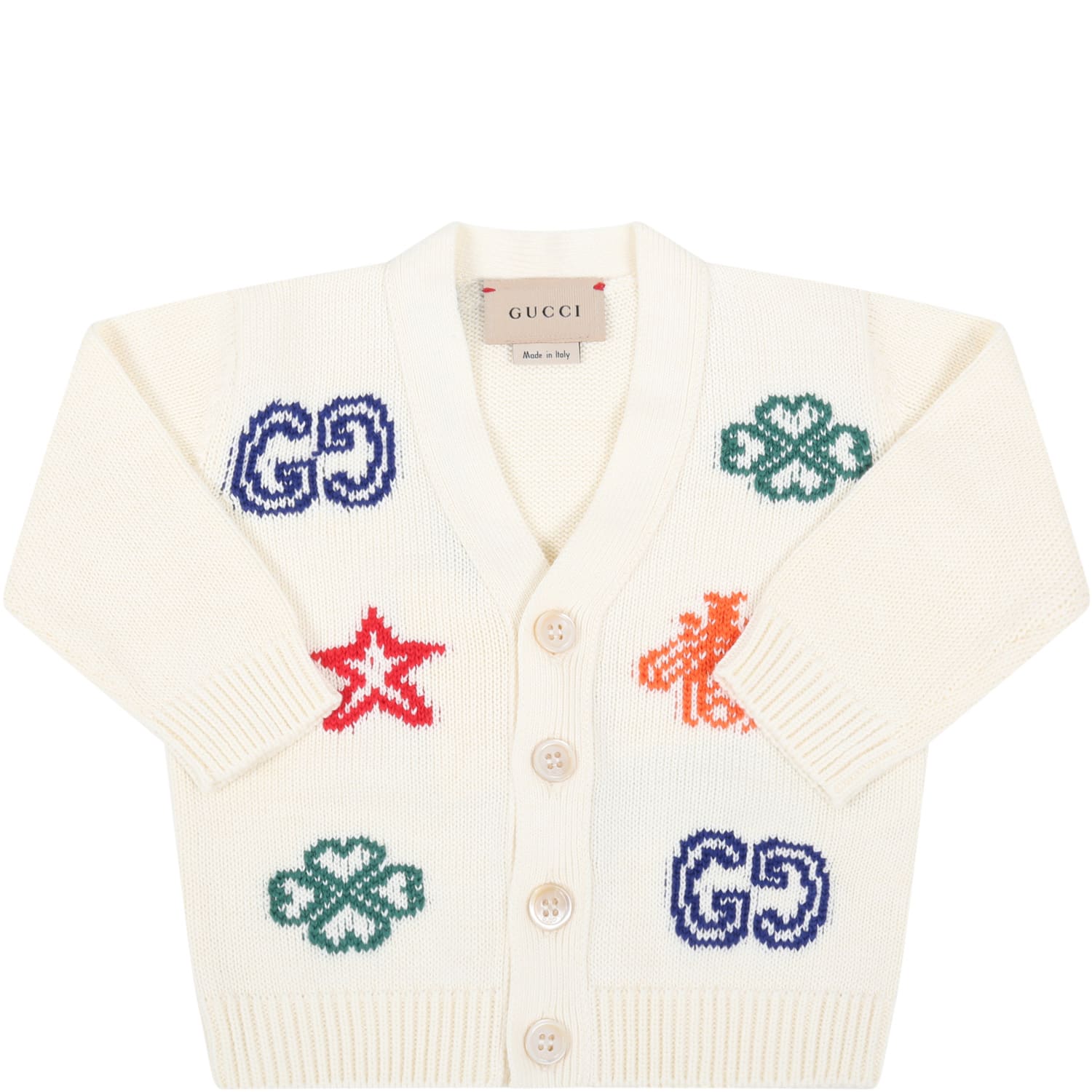 Gucci Ivory Cardigan For Babykids