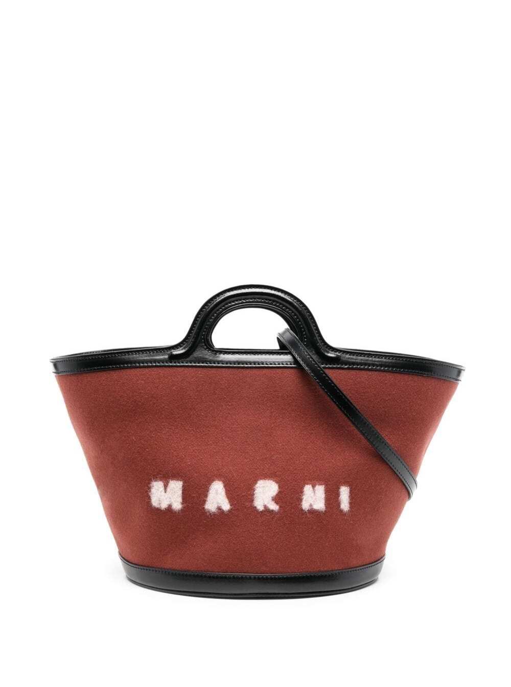 Tropicalia Wool And Leather Handbag With Logo Marni Woman