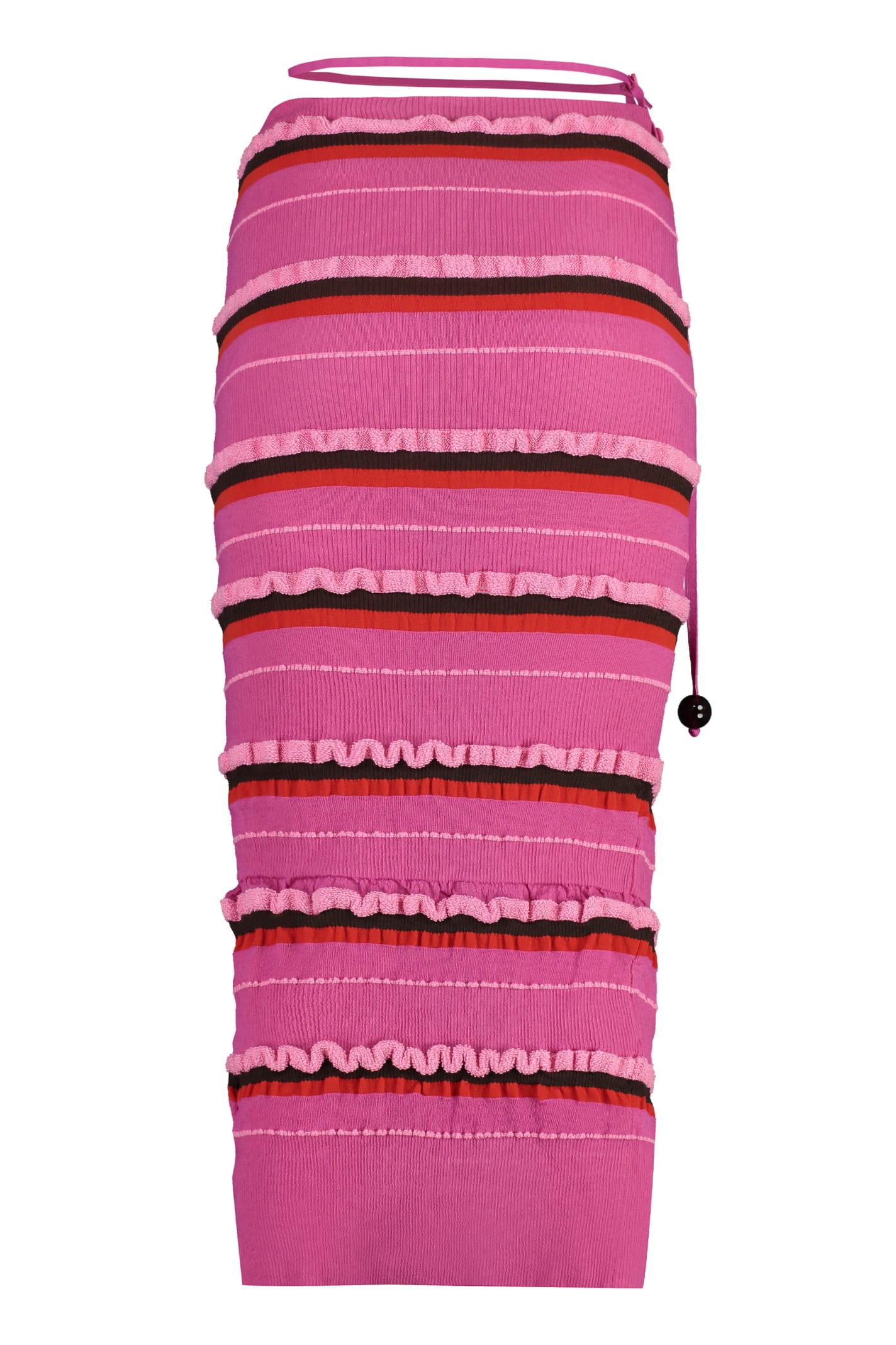 Shop Jacquemus Knitted Skirt In Pink