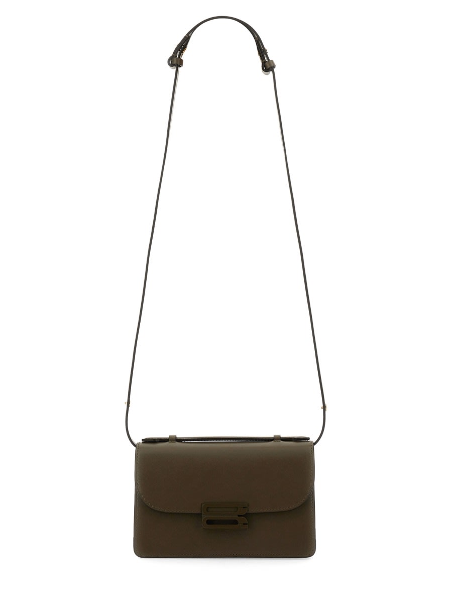 Victoria Beckham Mini Bag With Top Handle And Adjustable Strap In Brown