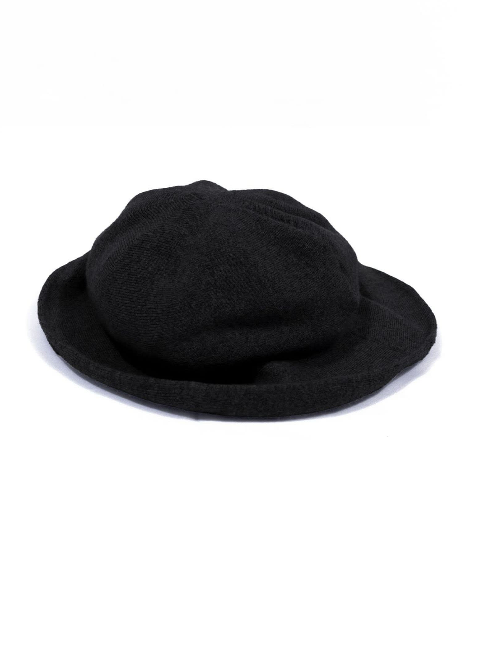 Black Wool And Cashmere Bucket Hat