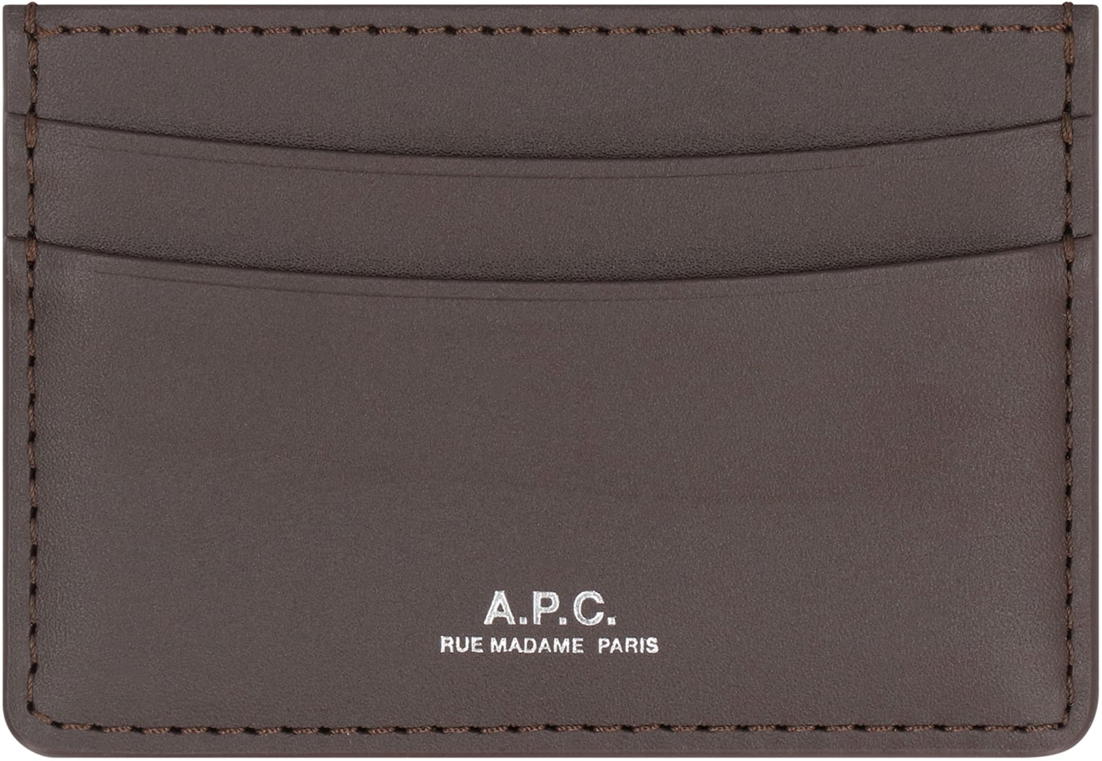Apc Andre Leather Card Holder In Brown