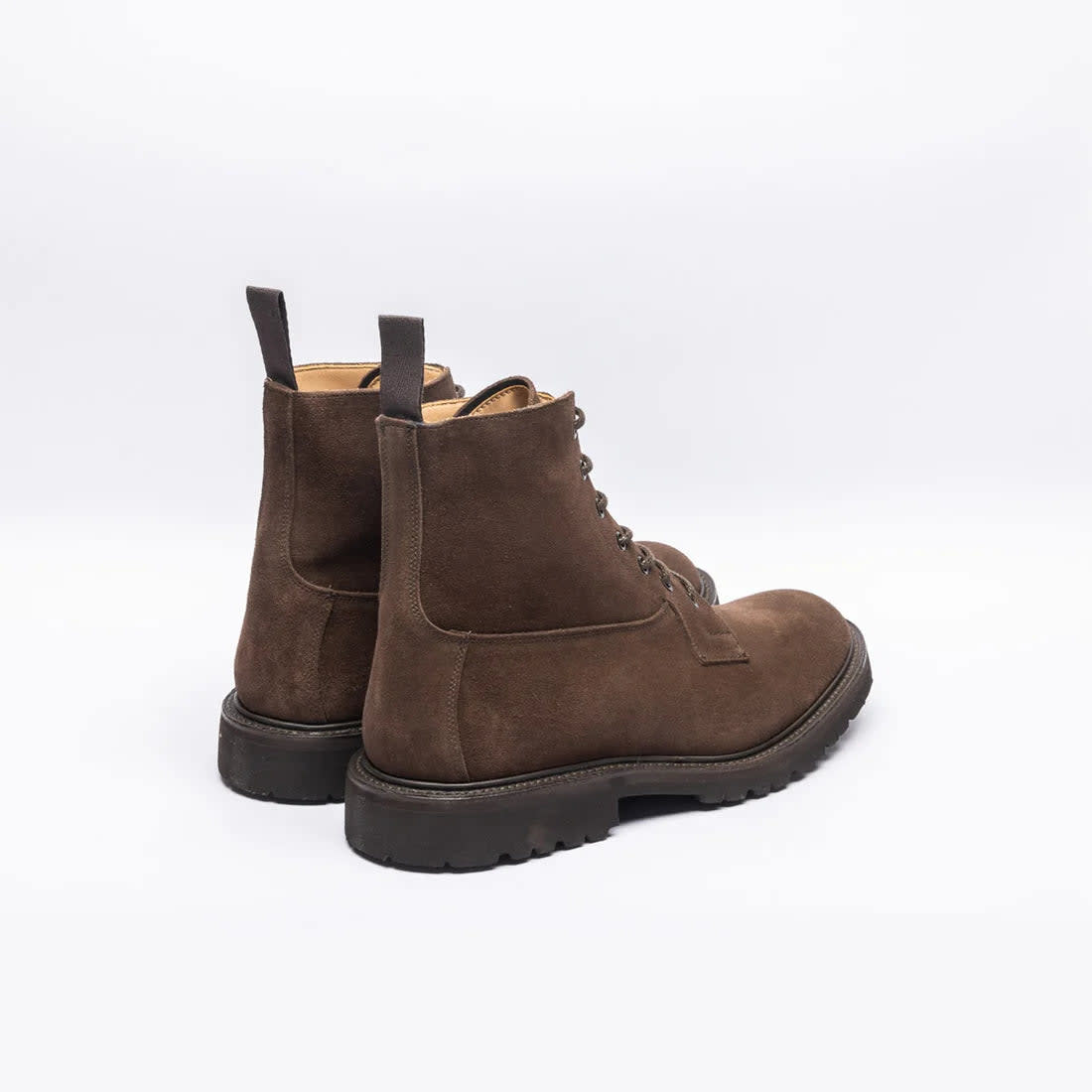Shop Tricker's Burford Brown Suede Lace-up Boot Vibram Sole In Marrone