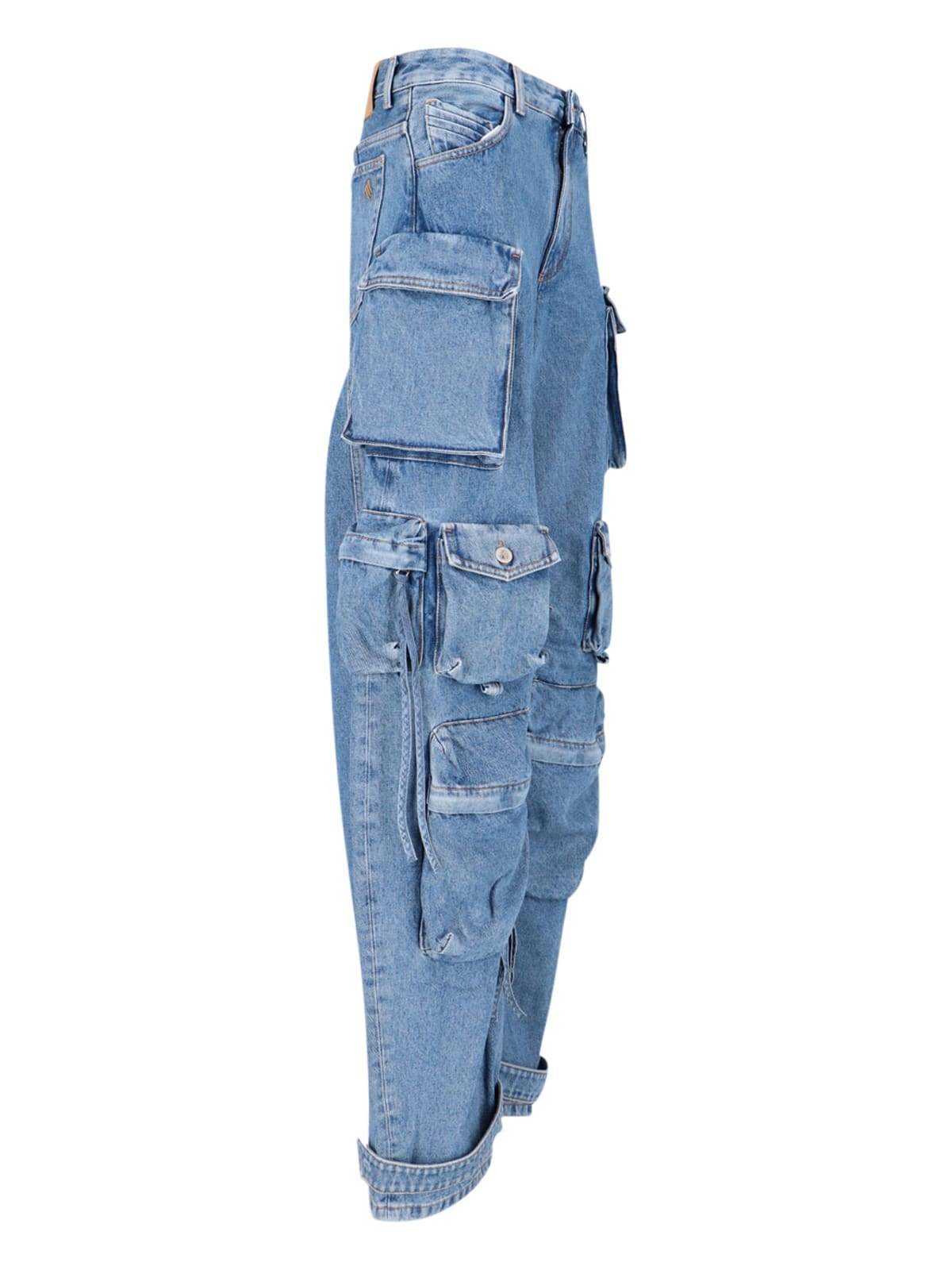 Shop Attico Fern Cargo Jeans In Blue