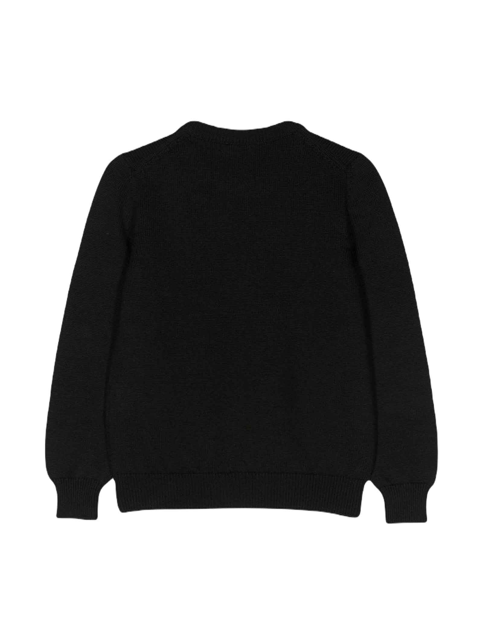 Shop Young Versace Back Sweater Unisex Kids In Nero