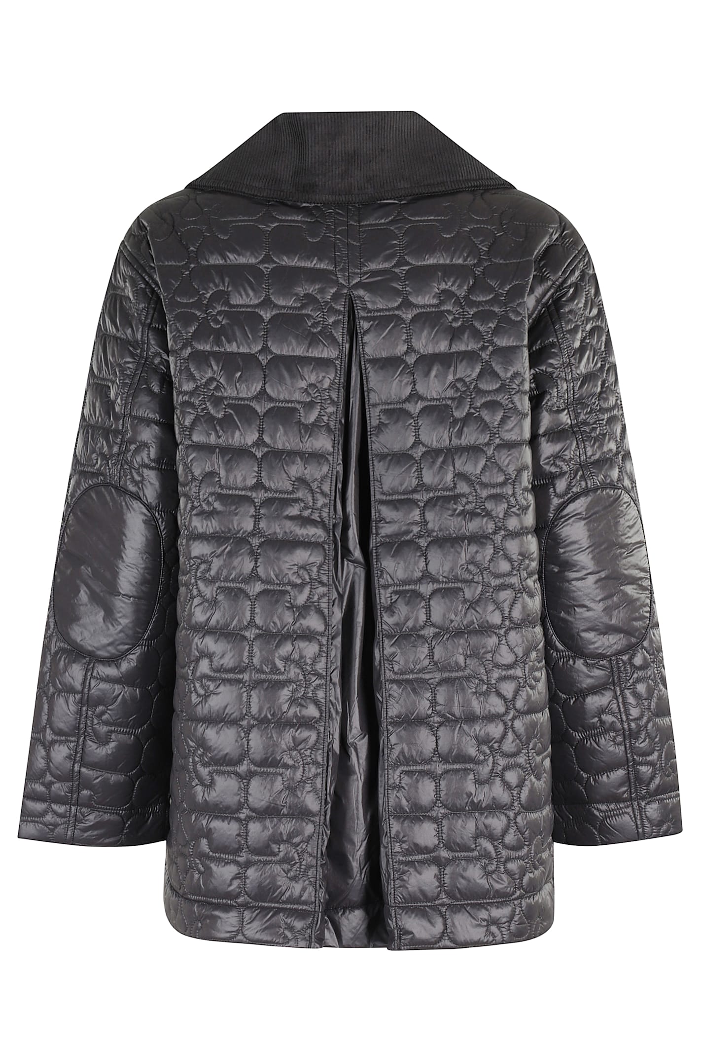 Ganni Glossy Finish Down Jacket In Gray