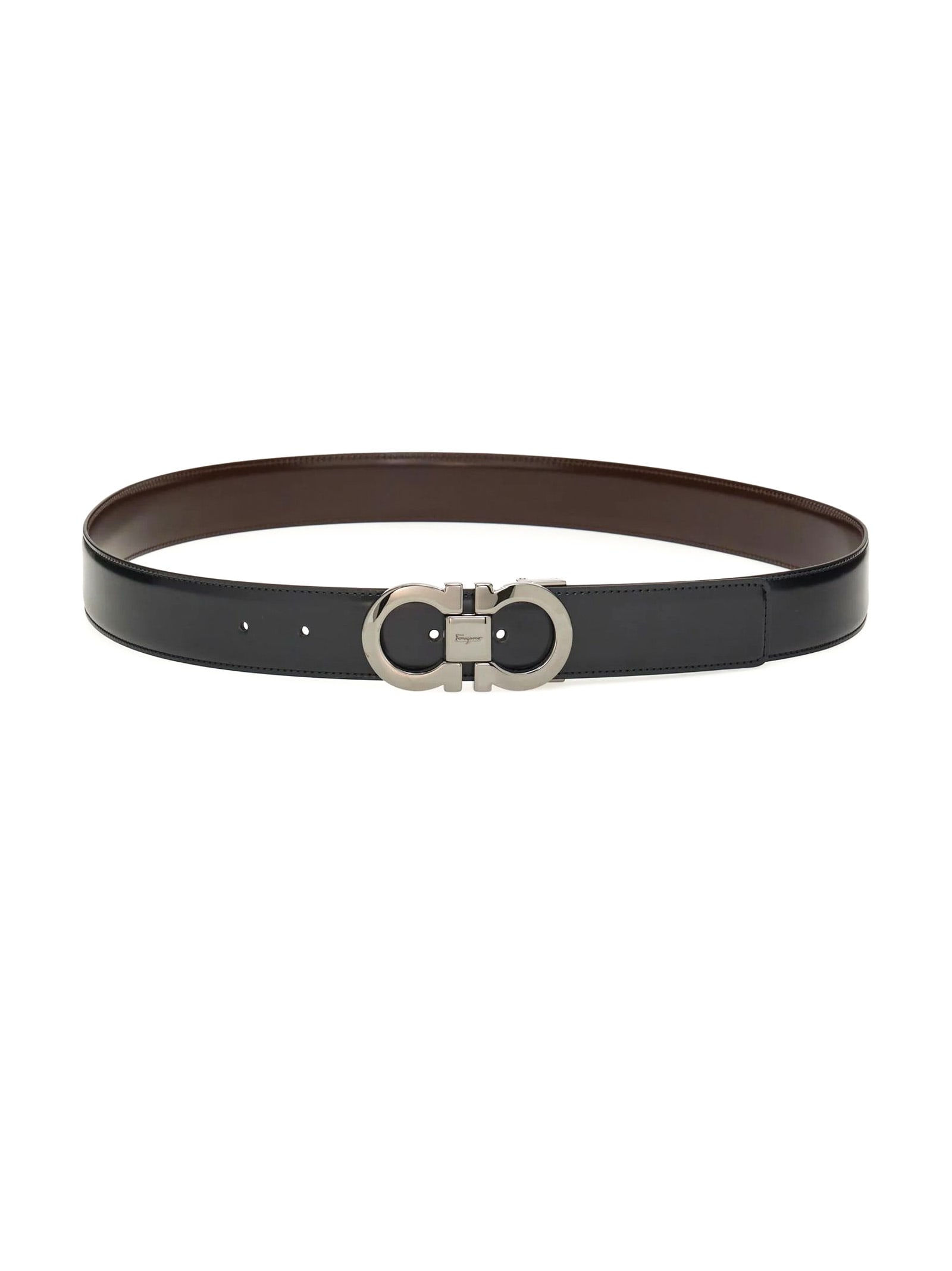 Shop Ferragamo Reversible Black Calfskin Belt