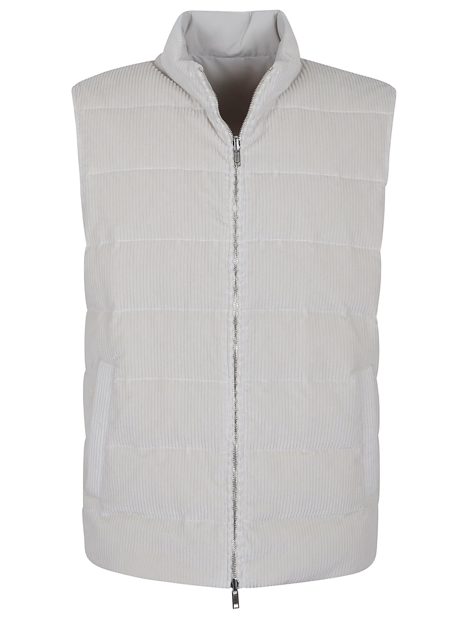 Eleventy Reversible Padded Jacket High Collar In Gray